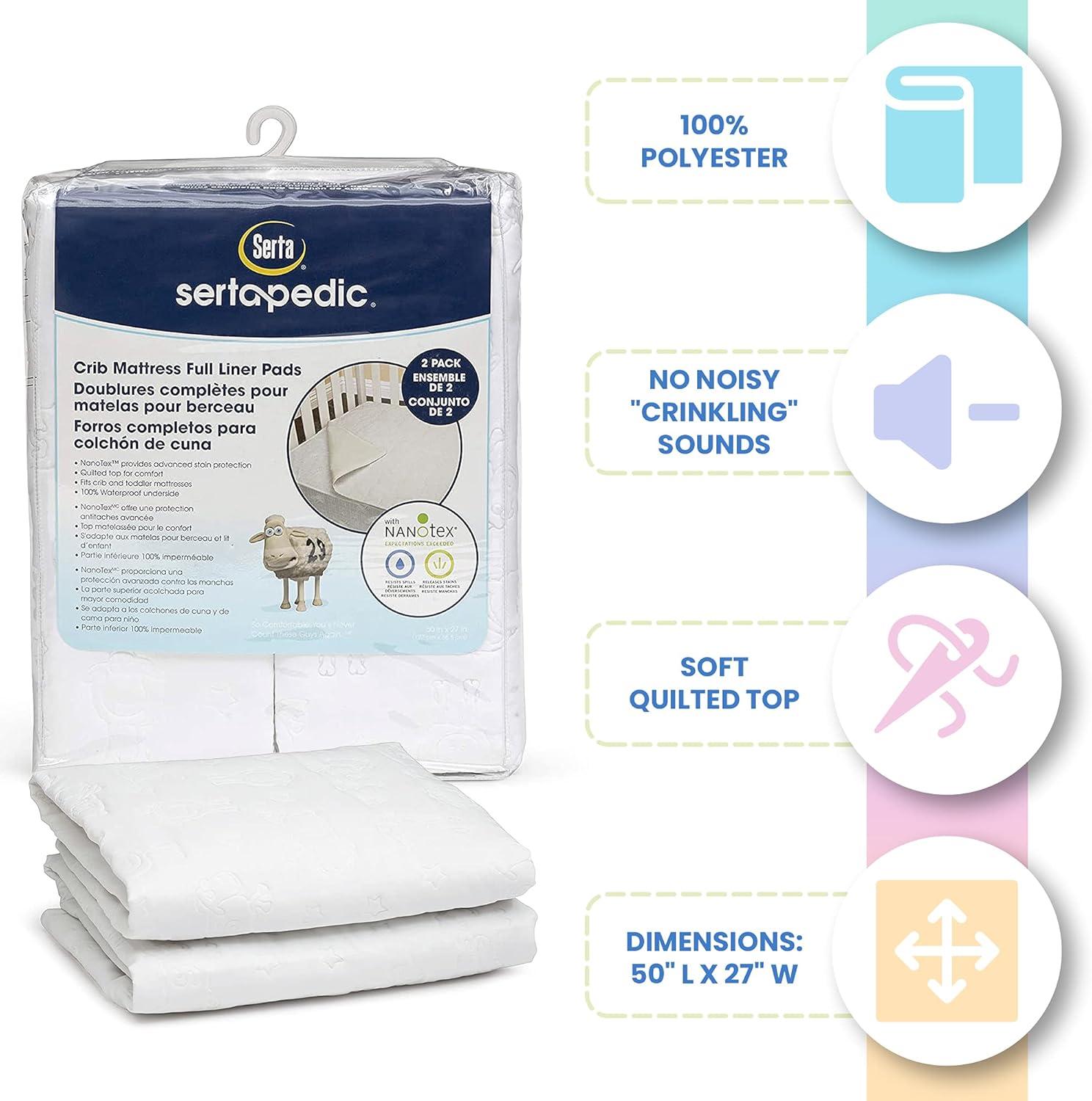 Sertapedic Liner Crib Mattress Pad (Set of 2)