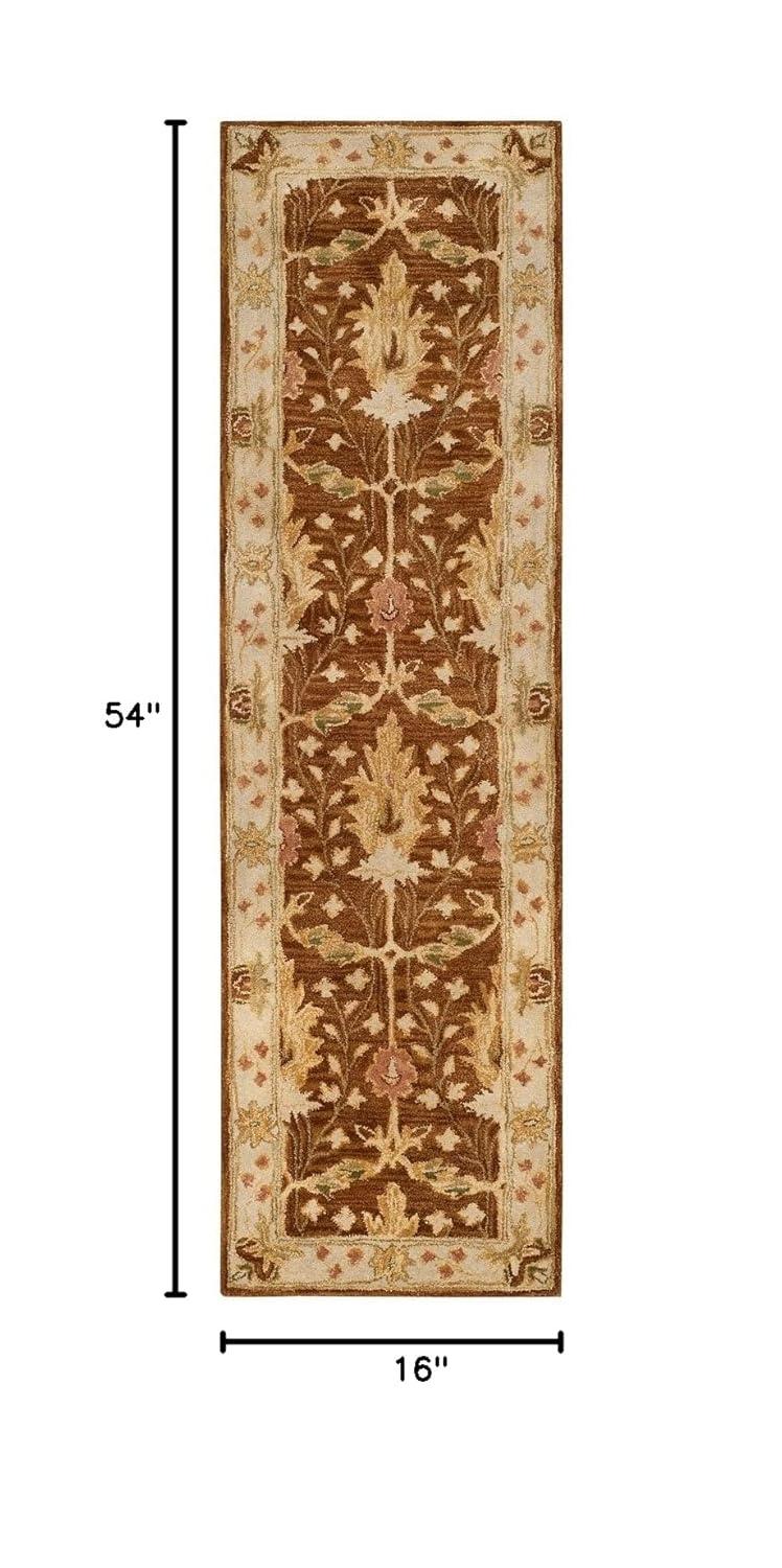 Antiquity AT840 Hand Tufted Indoor Area Rug - Brown/Beige - 6'x9' - Safavieh