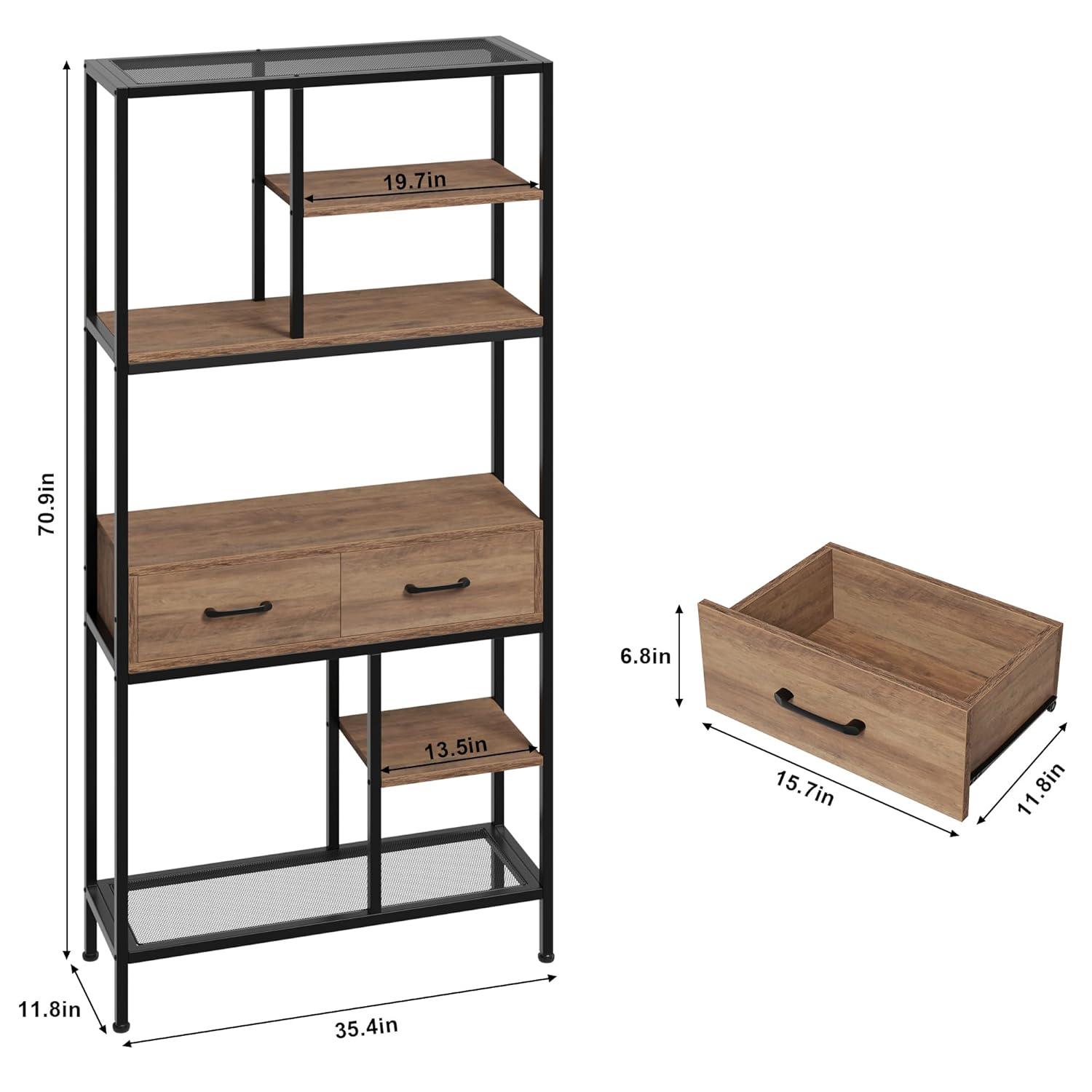 Tall White and Brown Adjustable Baker's Rack with Metal Frame