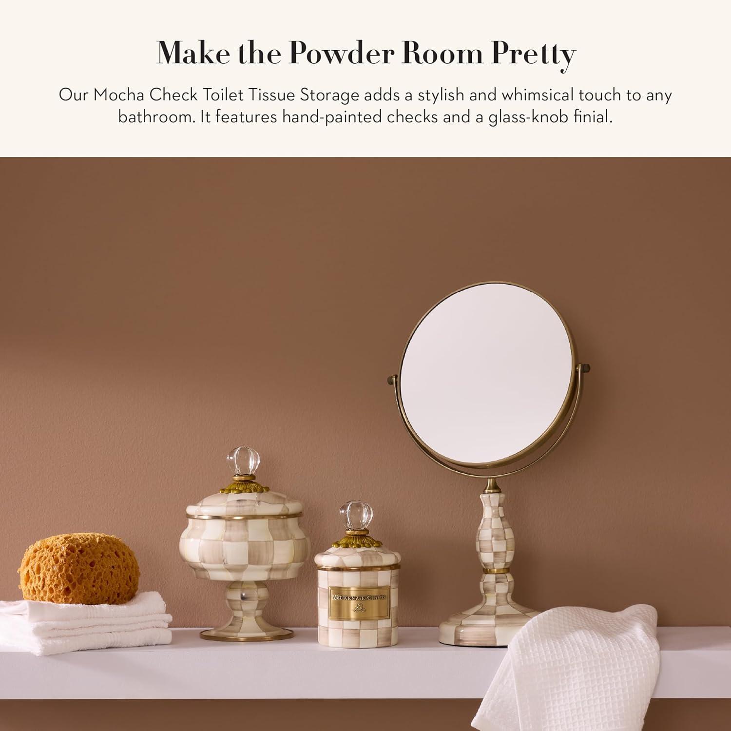 Mocha Check Toilet Tissue Storage