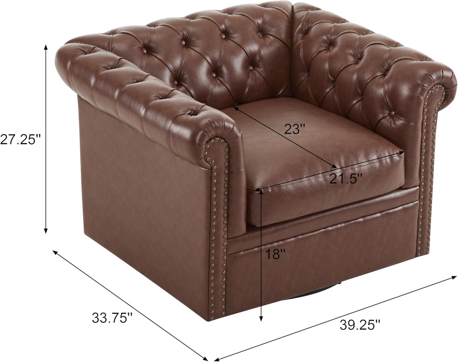 Christopher Knight Home Lawrence Chesterfield Upholstered Swivel Club Chair