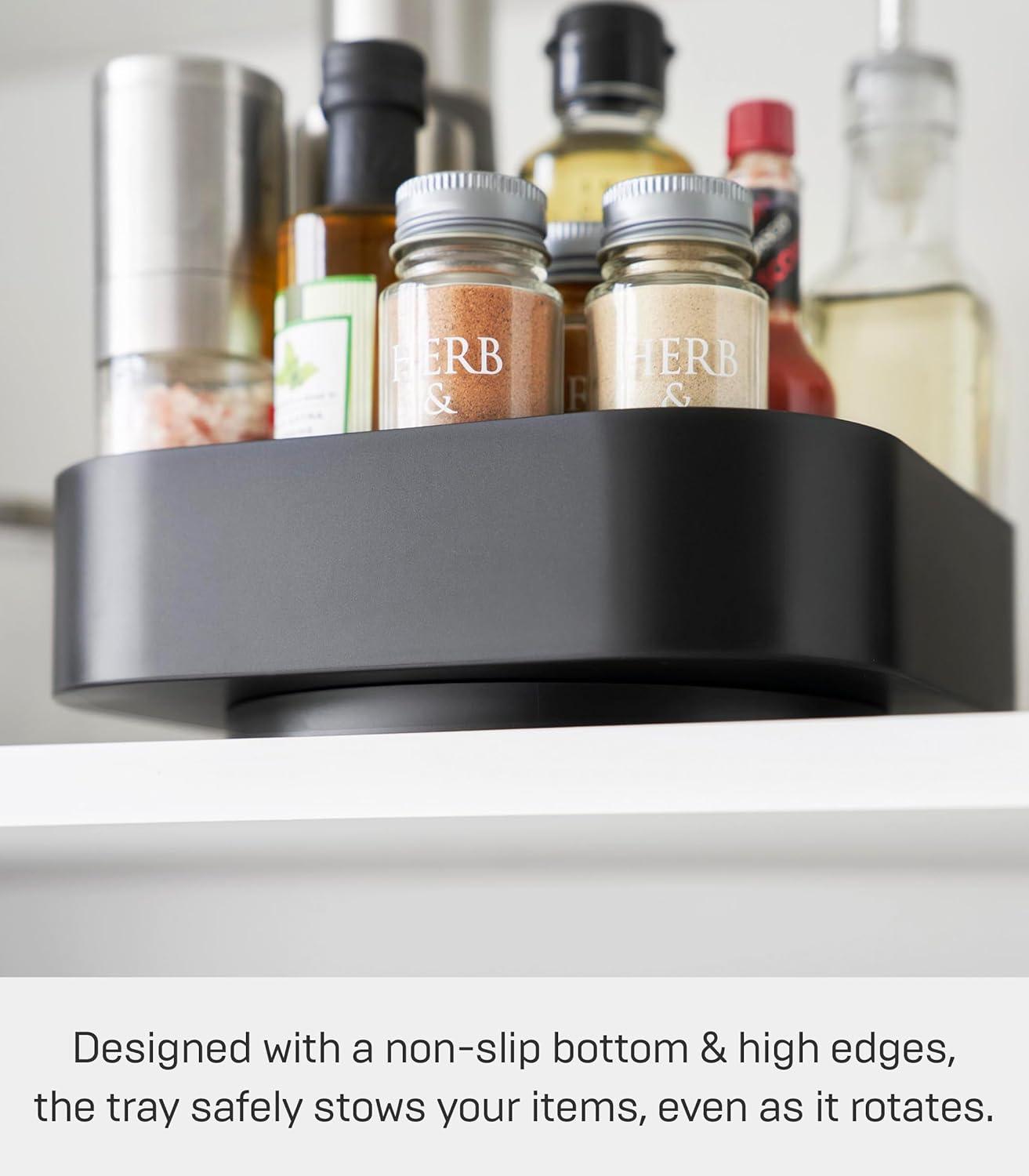 Yamazaki Home Yamazaki Home Rotating Storage Tray, ABS Plastic, Holds 8.8 Lbs