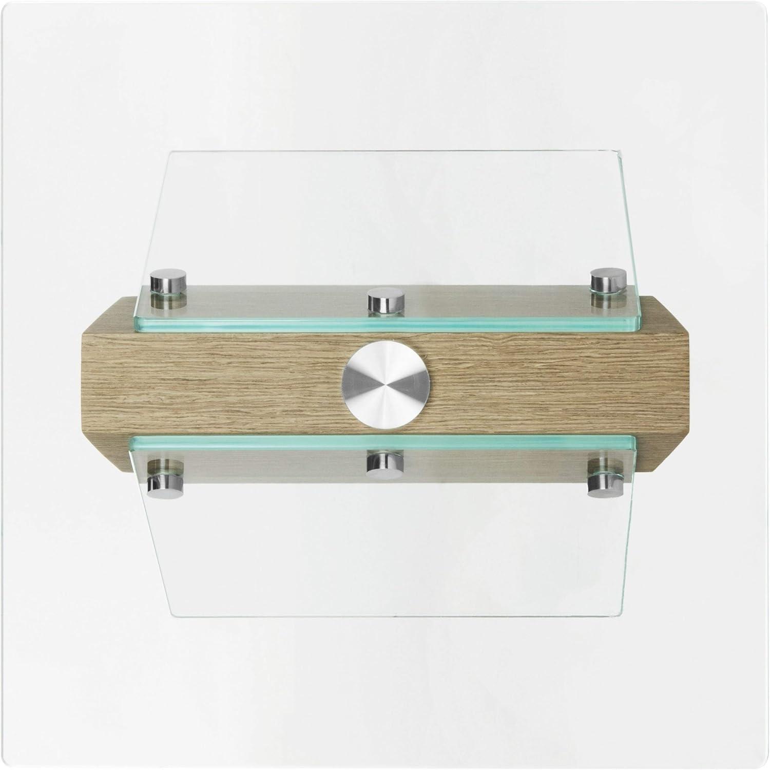 Modern Loft 34" Wood & Glass Grey Accent Table