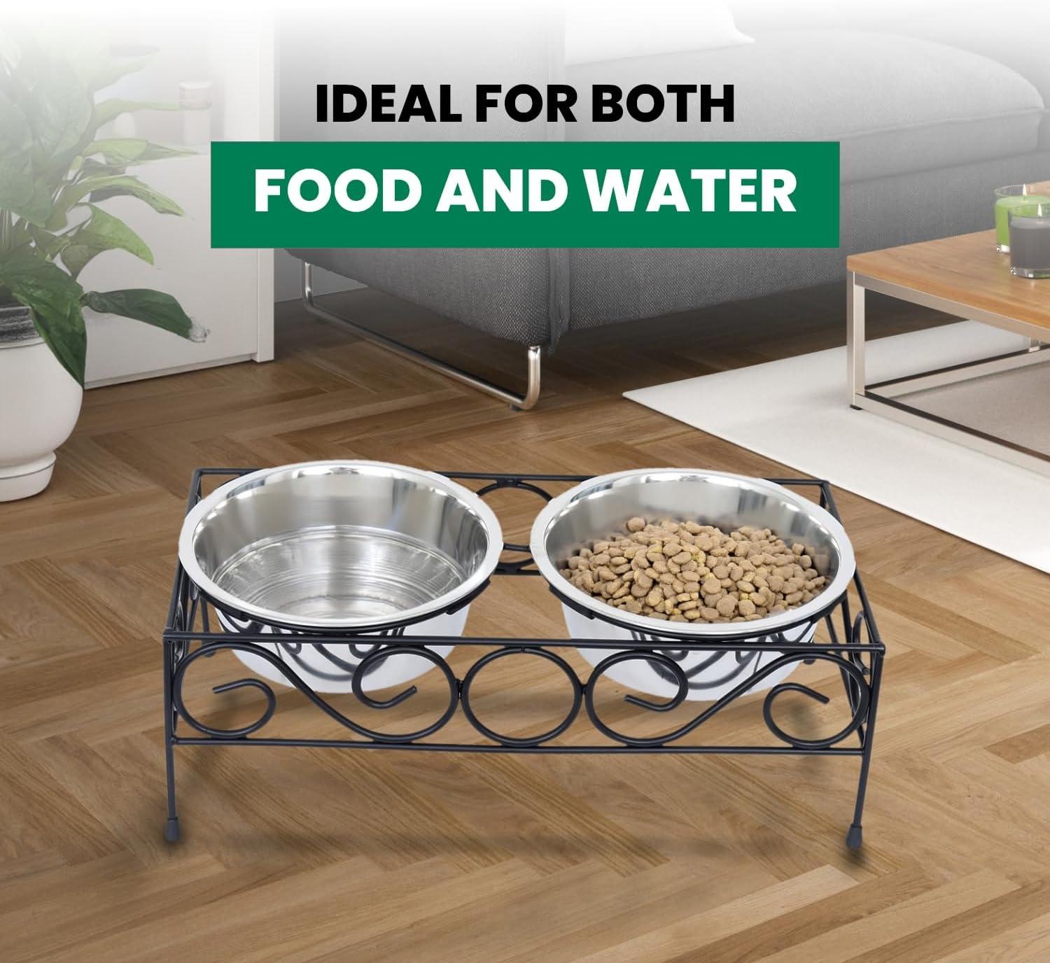 Elevated Dog Double Diner with 2 Stainless Steel Bowls