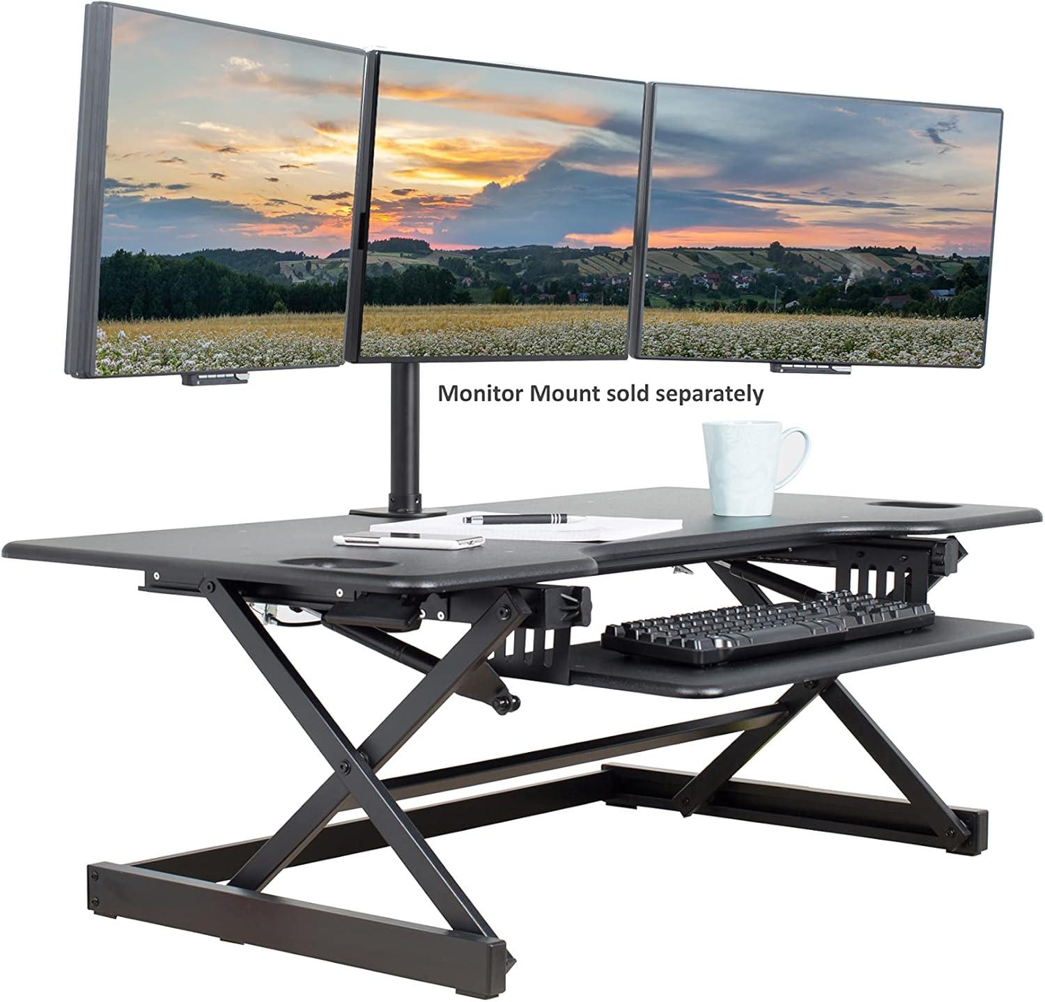 Height Adjustable Sit To Standing Desk Riser - Rocelco