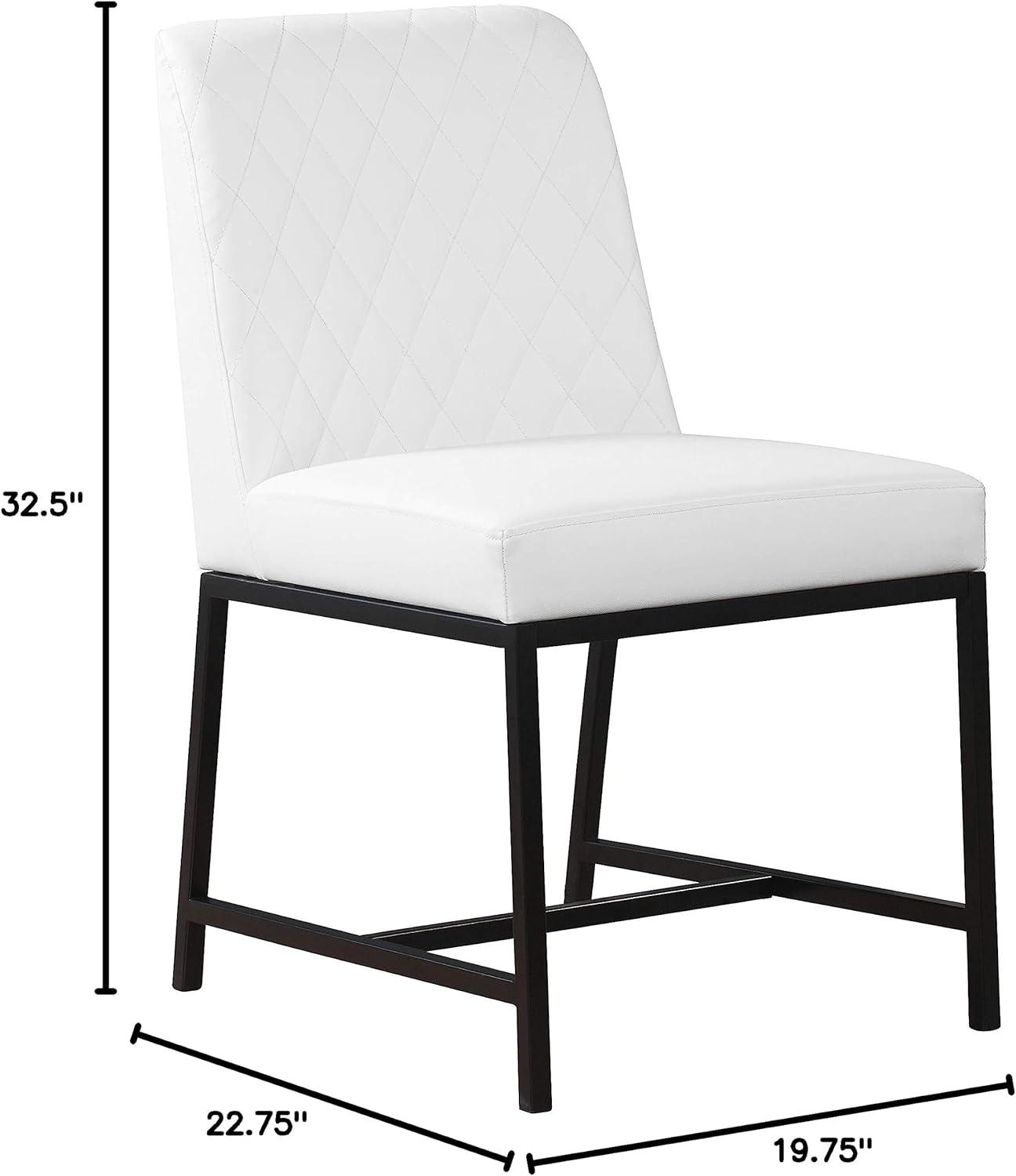 Meridian Furniture Bryce Quilted White Vegan Leather Dining Chair (Set of 2)