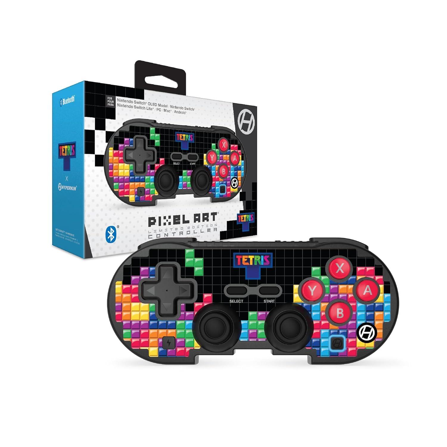Hyperkin Limited Edition Pixel Art Bluetooth Controller Official Tetris™ Edition - Officially Licensed - For Nintendo Switch®, PC, Mac®, Android®, iOS® (Tetrimino Stack)