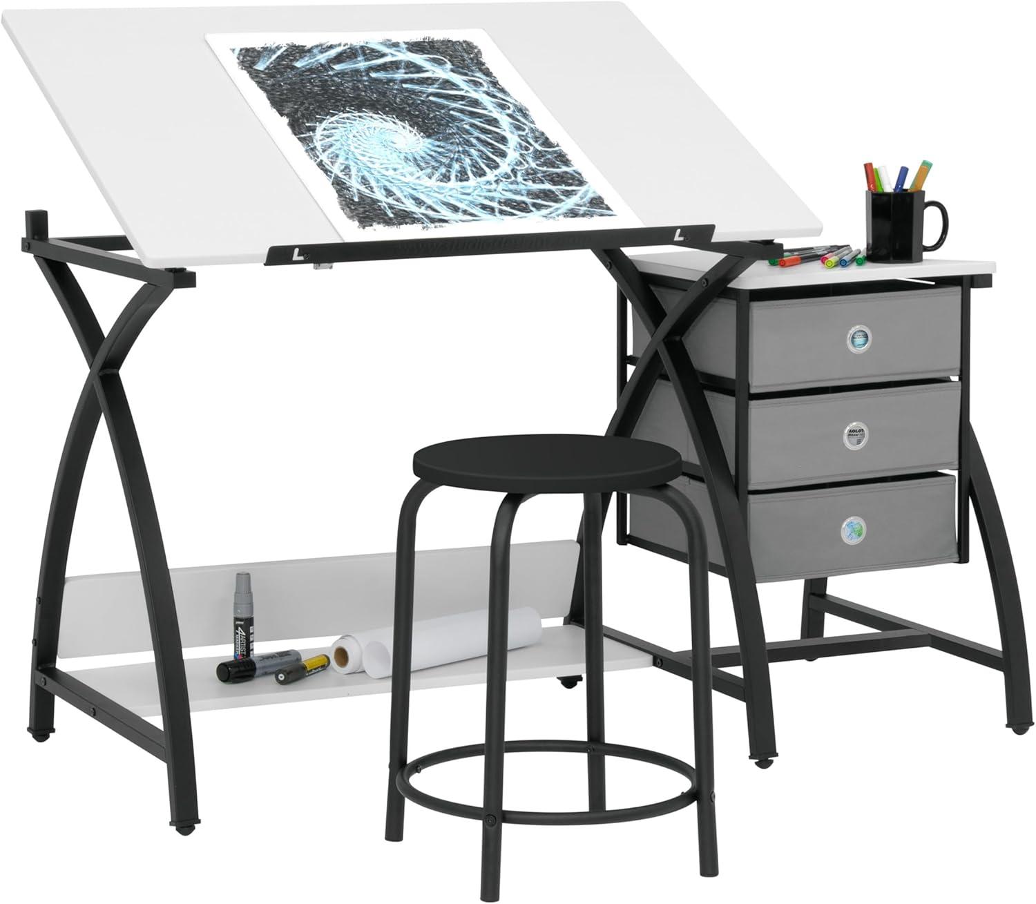 Comet Plus Drawing Table and Stool Set - studio designs