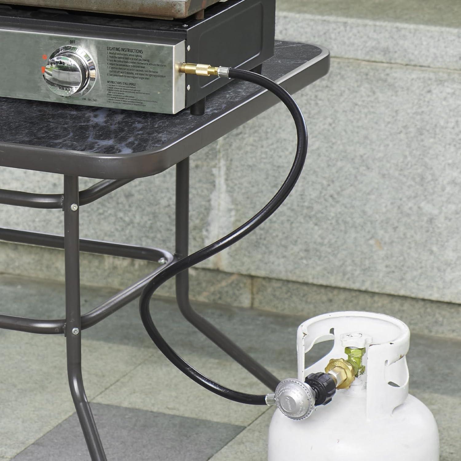 SHINESTAR 3 Feet Propane Adapter Hose with Regulator for Blackstone 17 & 22" Tabletop Griddles Gas  Grill Hose for Propane Tank 1 lb to 20 lb