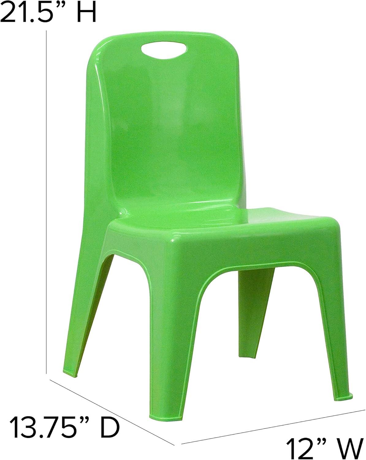 Flash Furniture 4 Pack Plastic Stackable School Chair with Carrying Handle and 11'' Seat Height