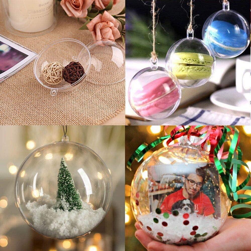 12 Pack Clear Plastic Fillable Ornament Ball 3.15''/80mm for Christmas,Holiday, Wedding,Party,Home Decor