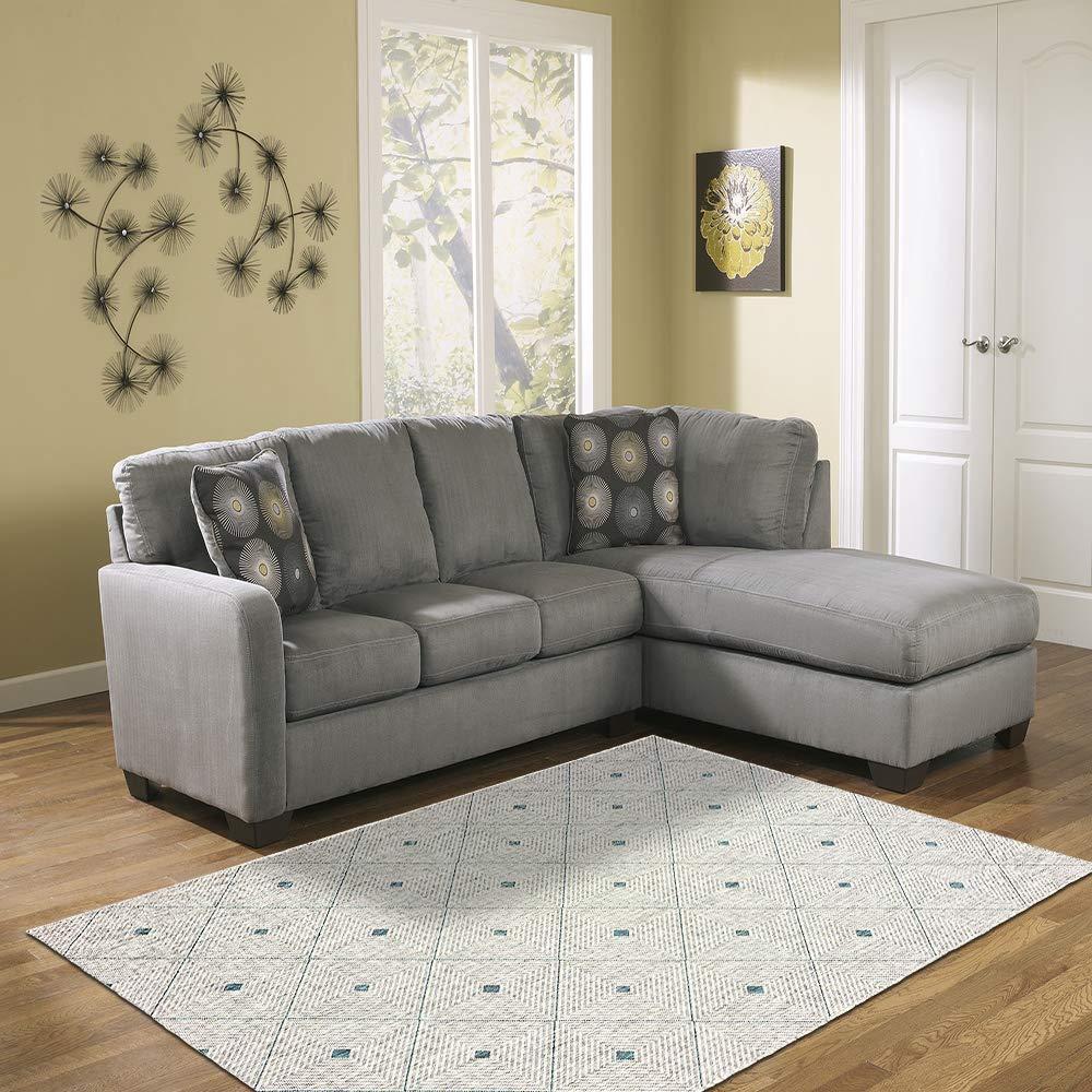 LR Home Victoria 5' x 8' Blue/Gray Diamond Indoor/Outdoor Area Rug