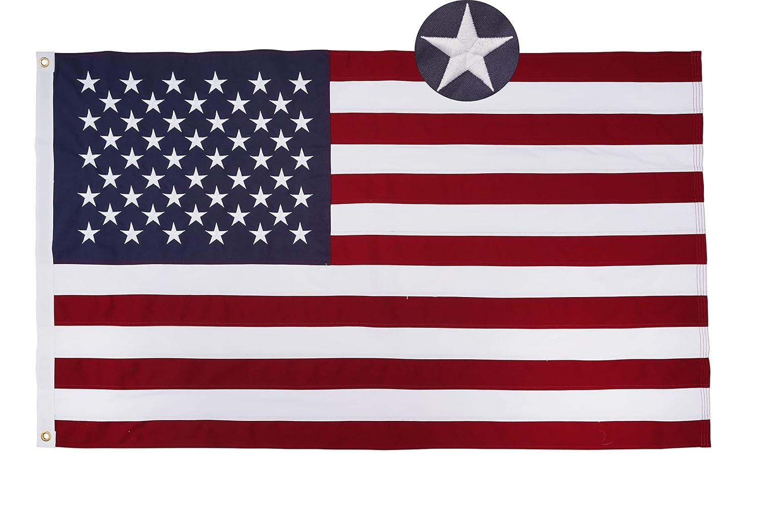 American flag USA flag 3x5FT-Embroidered Stars Flag Double Stitched Sewn Stripes Outdoors Indoors Heavy Duty flag Brass Grommets Banner