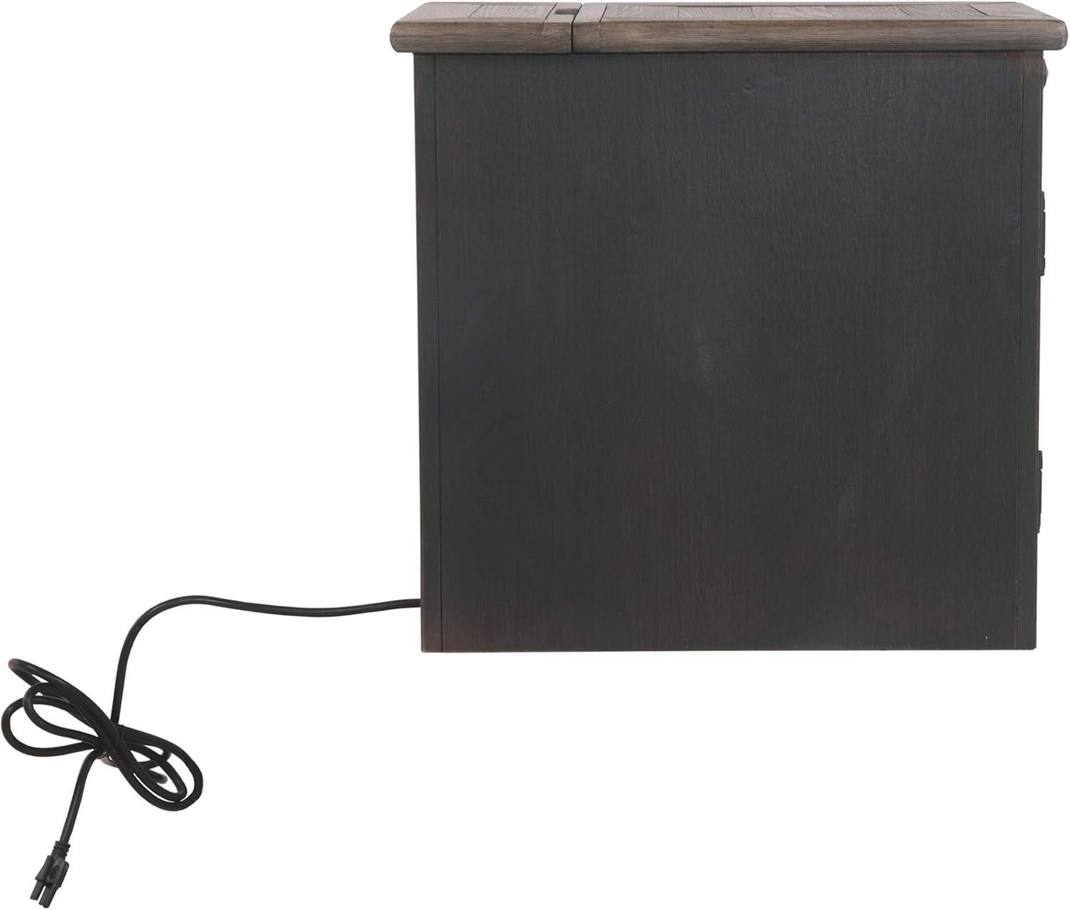 Tyler Creek Chairside End Table with USB Ports and Outlets Grayish Brown/Black - Signature Design by Ashley