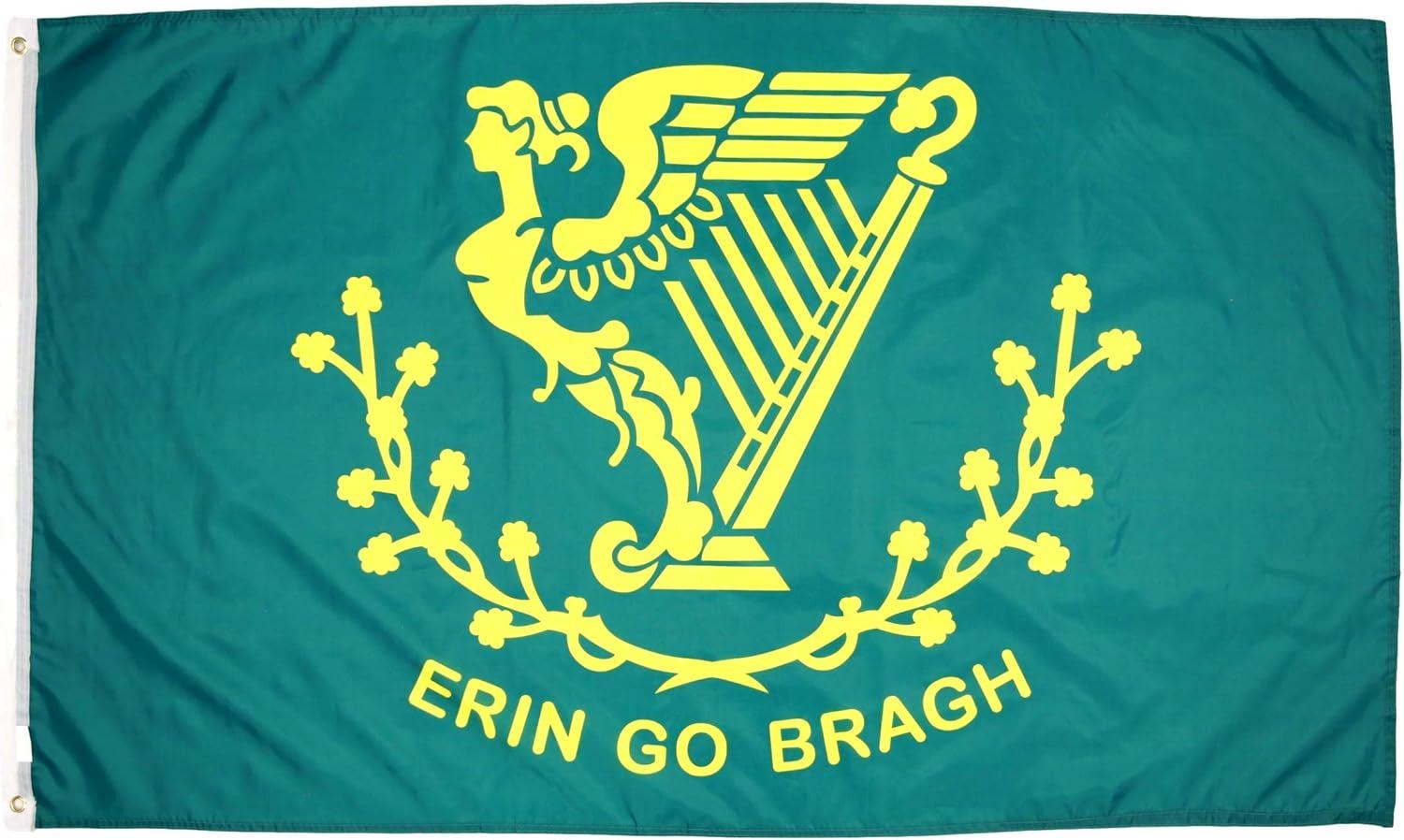 Erin Go Bragh Flag 3x5 Irish Pride Ireland St. Patrick's Day St Paddy's Day Harp