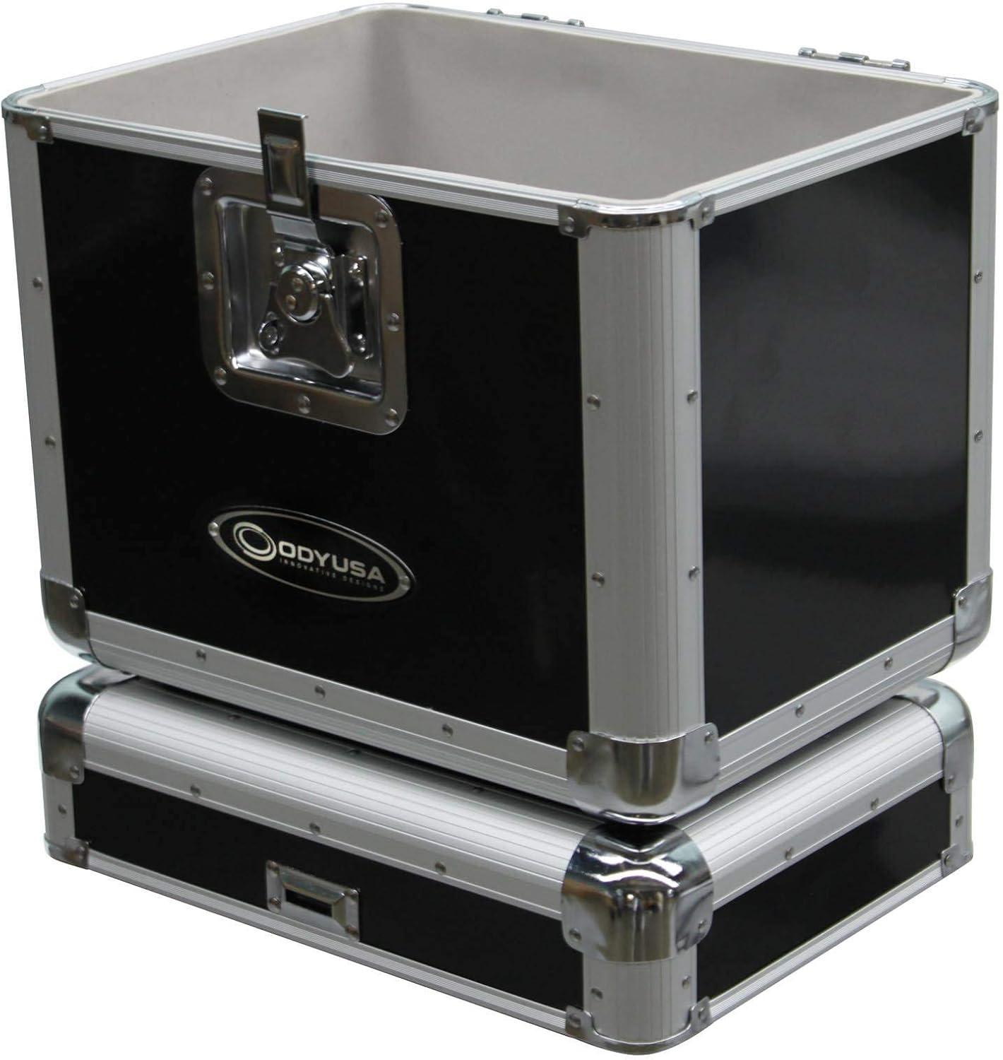 Odyssey KROM Stackable Record Case for 70 12" Vinyl Records & LPs, Black