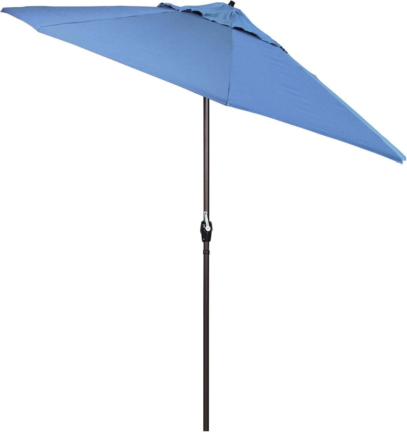7.5 ft. Bronze Aluminum Market Auto-Tilt Crank Lift Patio Umbrella in Capri Pacifica