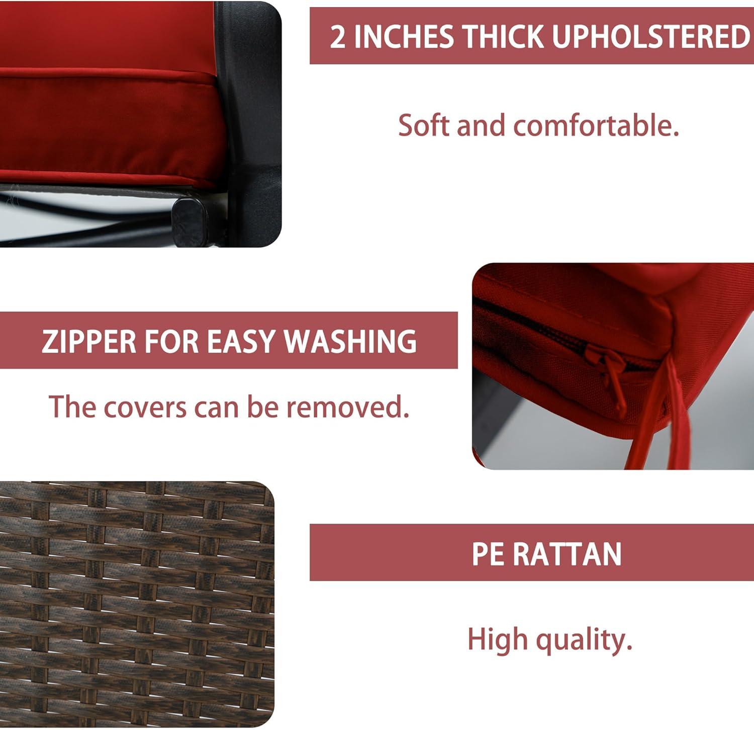 Mercury Row® Preciado 3 Piece Outdoor Patio Set With Cushions-Rocking Chair for Balcony, Lawn and Porch