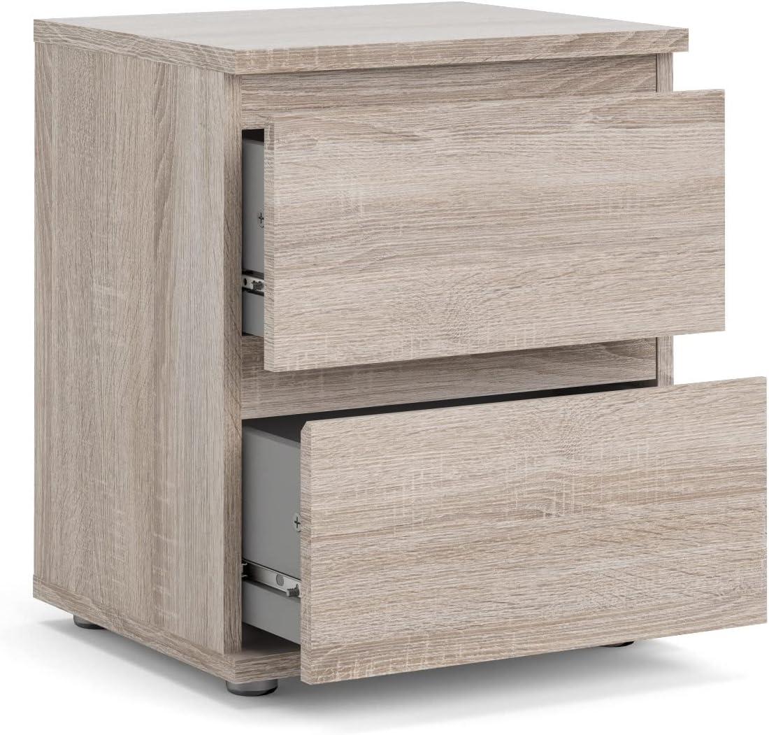 Tvilum Aurora 2 Drawer Bedroom Nightstand for Adults, Truffle