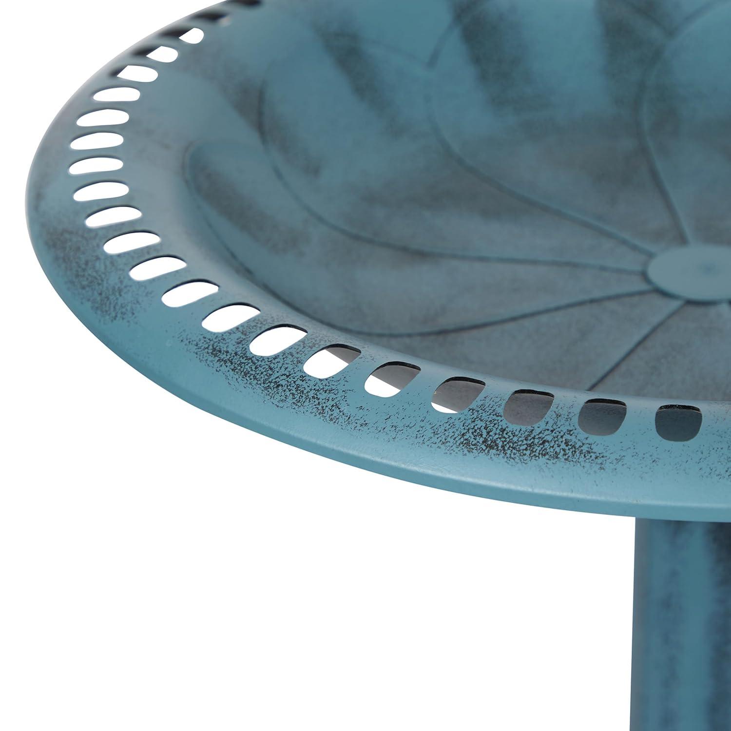 Alpine Pedestal Birdbath with Scrollwork Base and Stakes