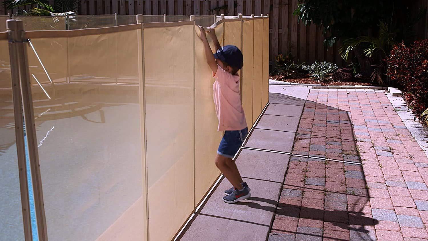 WaterWarden 4' x 30" Inground Pool Safety Gate, Self-Closing, Beige