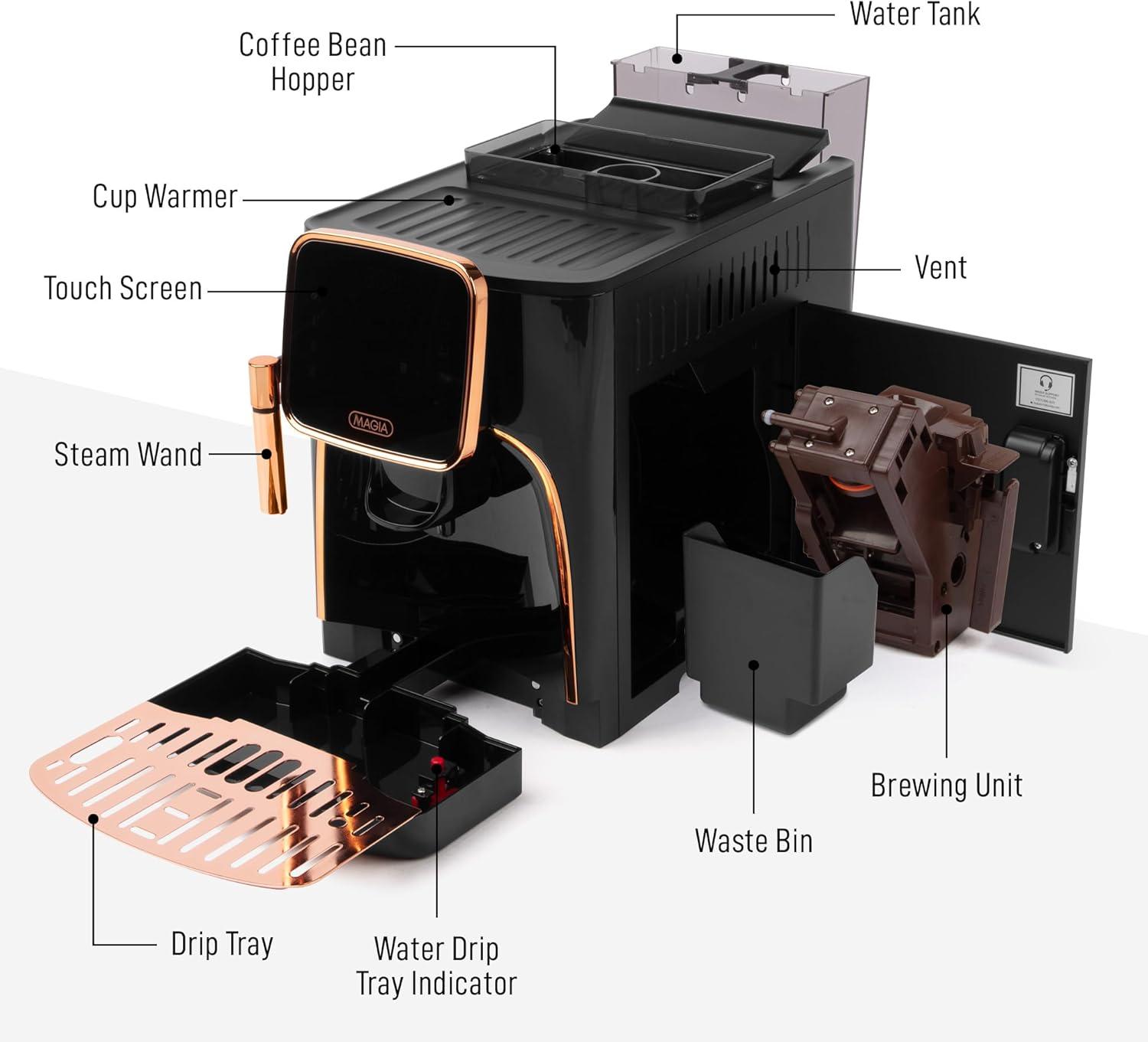 Zulay Kitchen Zulay Kitchen Magia Clasica - Fully Automatic Espresso Machine With Grinder and Touch Screen