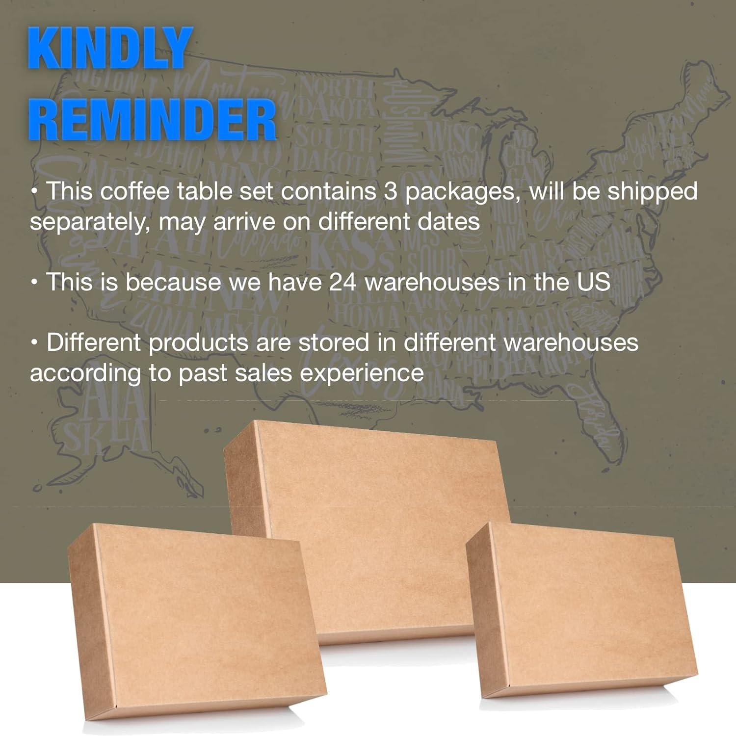 Glass Coffee Table Set of 3 Piece, Living Room Table Set of 3, Black Coffee Table and End Coffee Table Sets, Metal Frame (Black C, Set of 3)