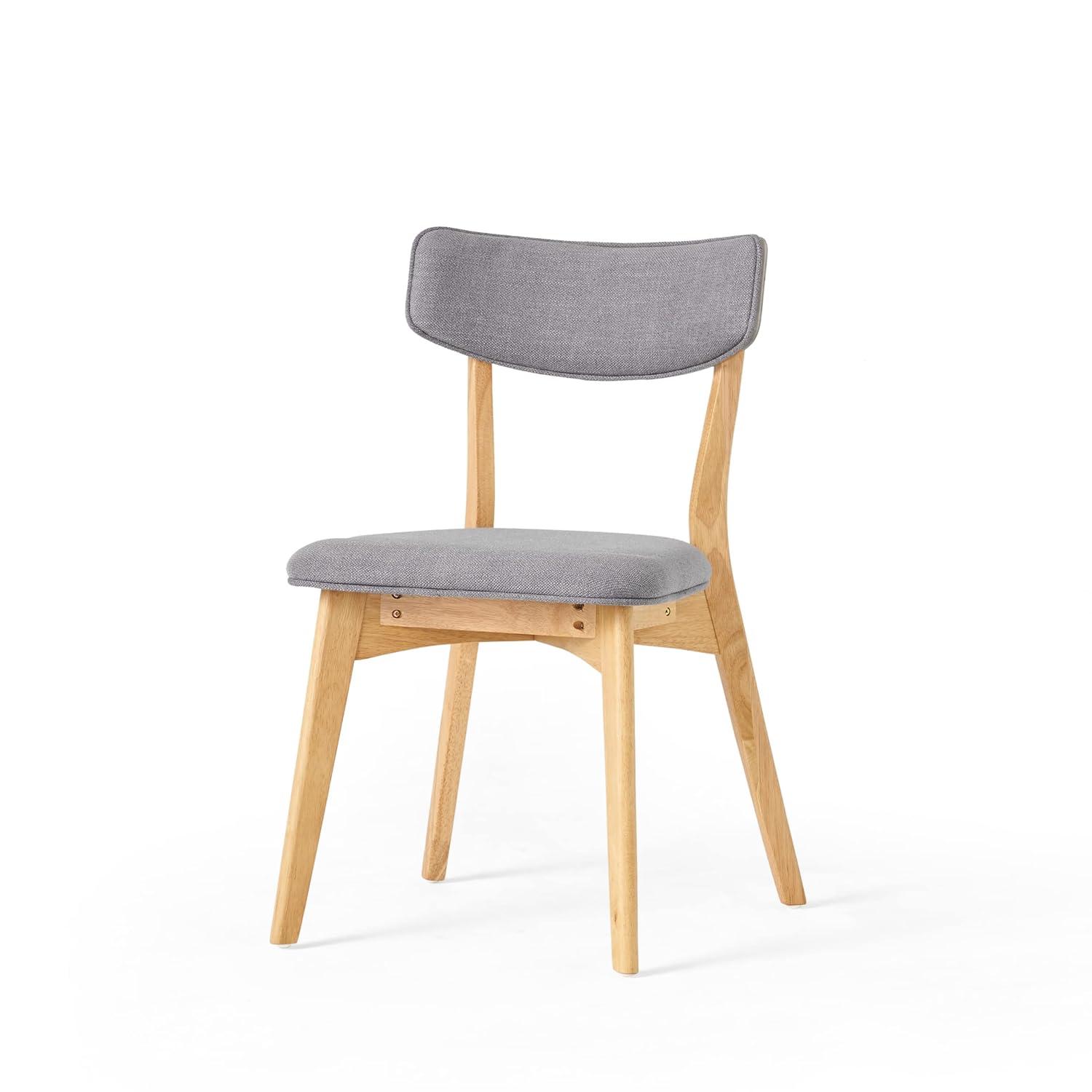Molly Mid Century Modern Dining Chairs with Rubberwood Frame (Set of 2)