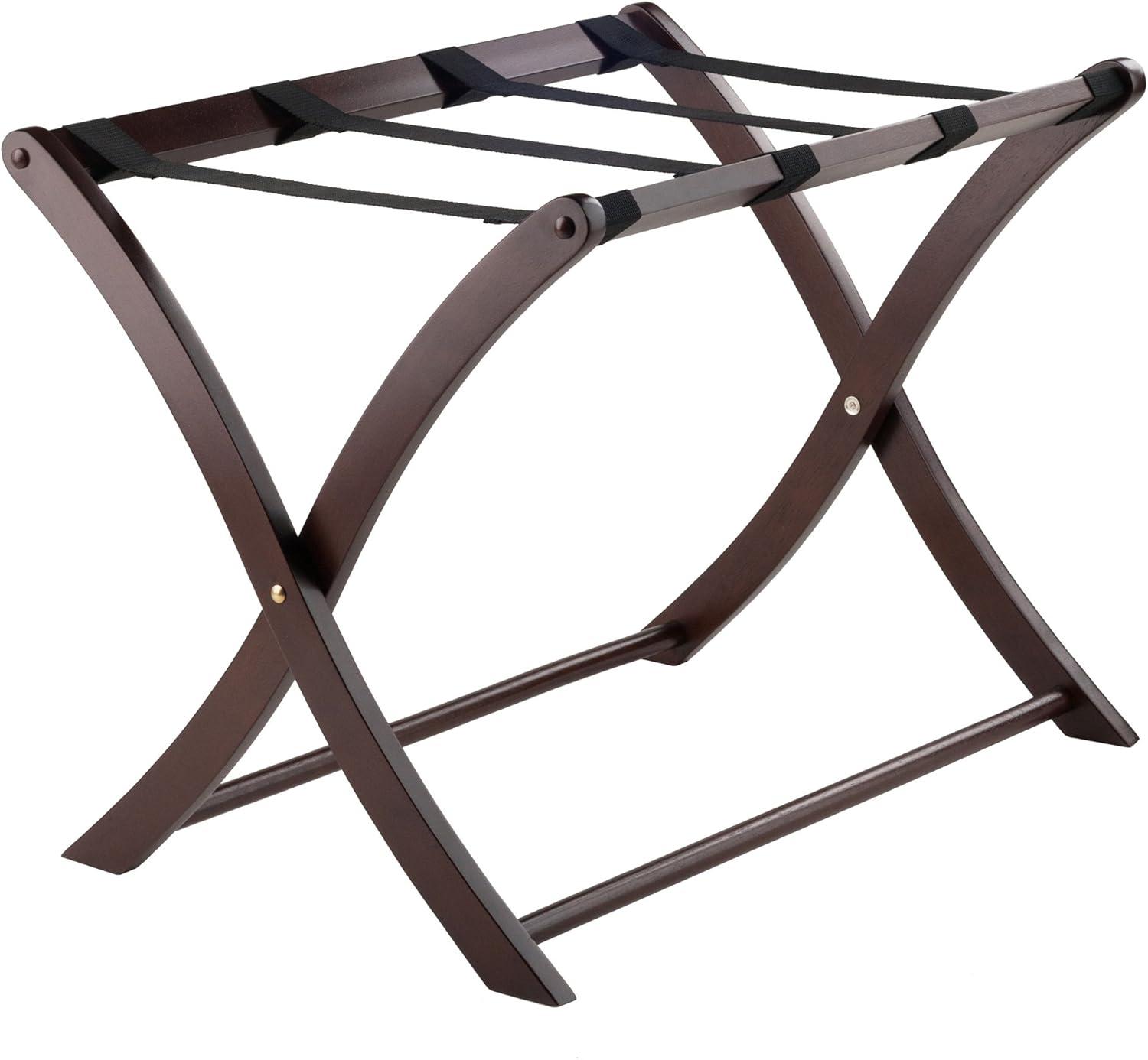 Scarlett Luggage Rack Cappuccino - Winsome: Solid Wood, Foldable, No Assembly, Mid-Century Modern Style