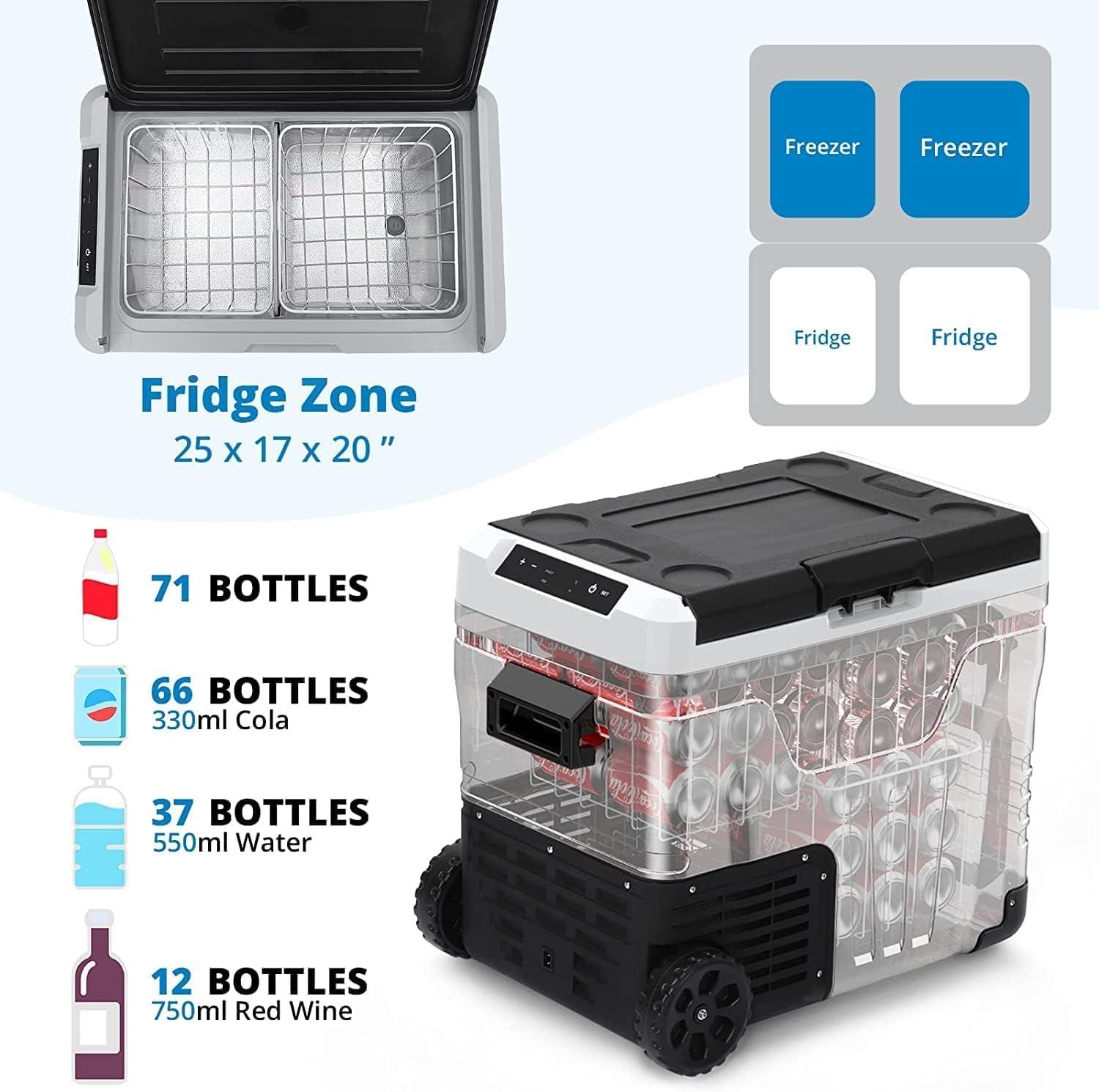 WhizMax 12V 53 Quarts Portable Car Refrigerator, Electric Car Cooler RV Fridge Freezer for Camping, Travel