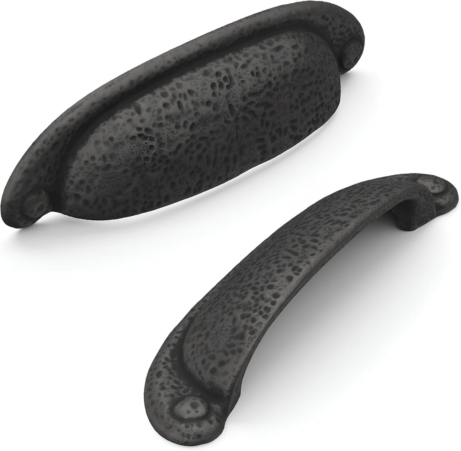 Refined Rustic Kitchen Cabinet Handles, Solid Core Drawer Pulls for Cabinet Doors, 3" & 3-3/4"(96mm)