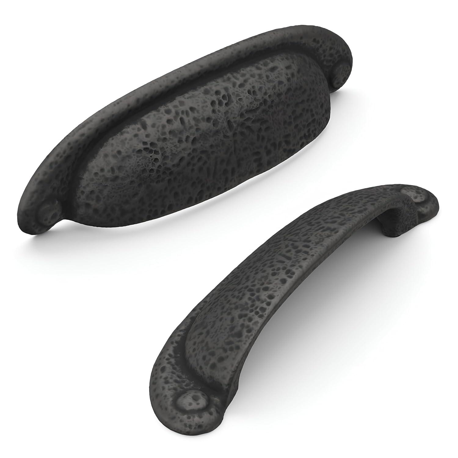 Refined Rustic Kitchen Cabinet Handles, Solid Core Drawer Pulls for Cabinet Doors, 3" & 3-3/4"(96mm)