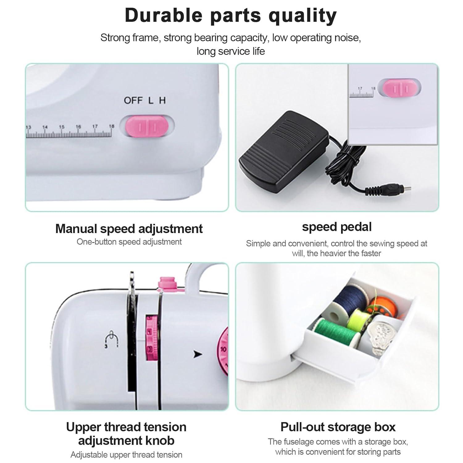 VIFERR Portable Sewing Machine, Mini Handheld Electric Sewing Machines 12 Stitches for Beginners Kids - Pink