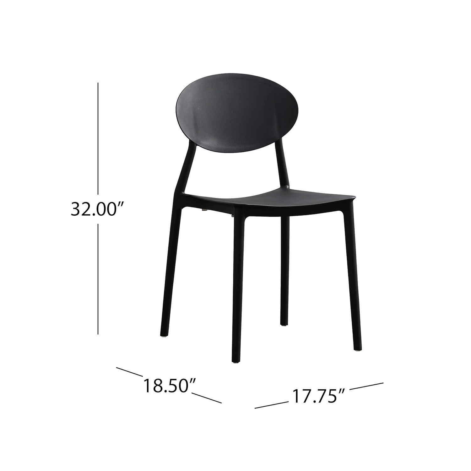 Ali Set of 2 Black Plastic Indoor Chairs