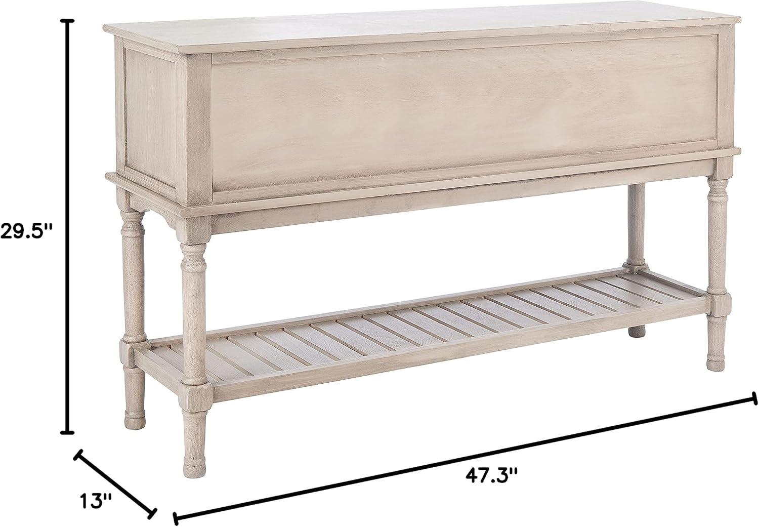 SAFAVIEH Tate Amish Greige Wood Console Table with Drawer (47.3 in. W x 13 in. D x 29.5 in. H)