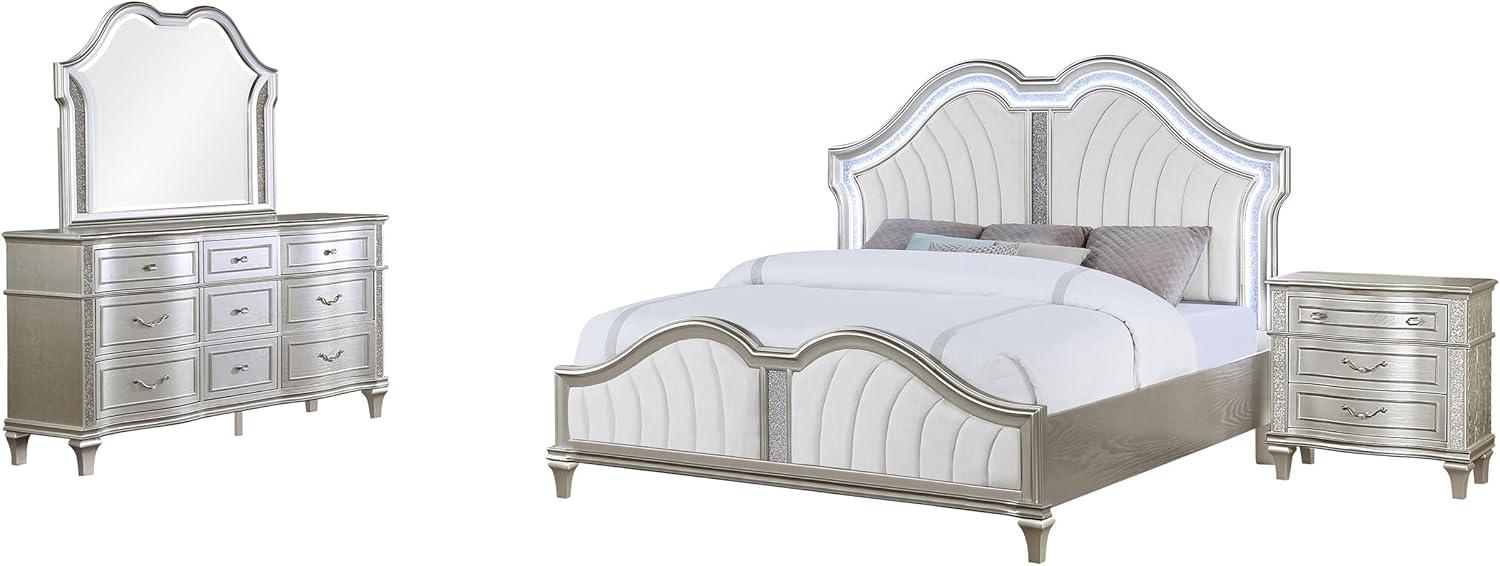Alma Evangeline 4-Piece Queen Bedroom Set Silver Oak