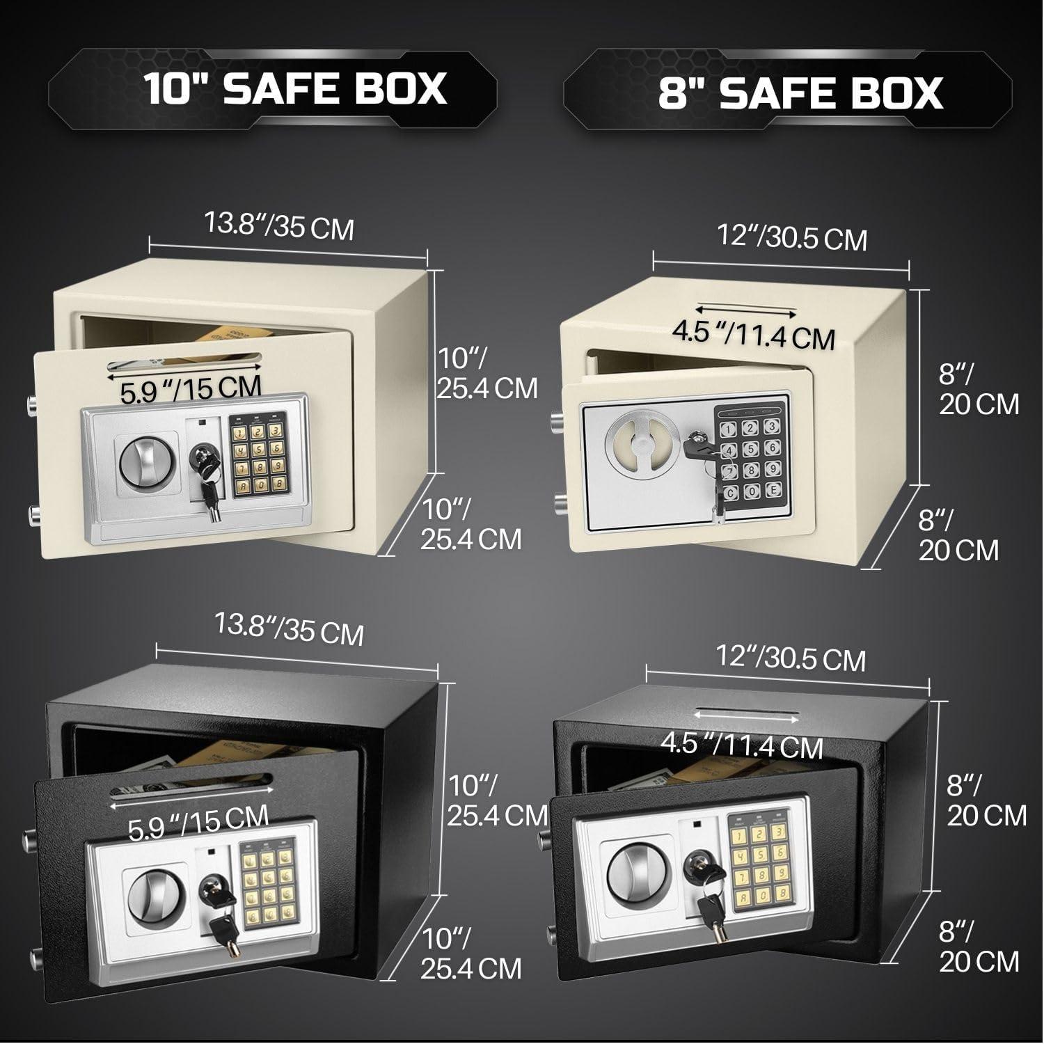 Black Steel Electronic Wall-Mount Safe with Keypad and Drop Slot