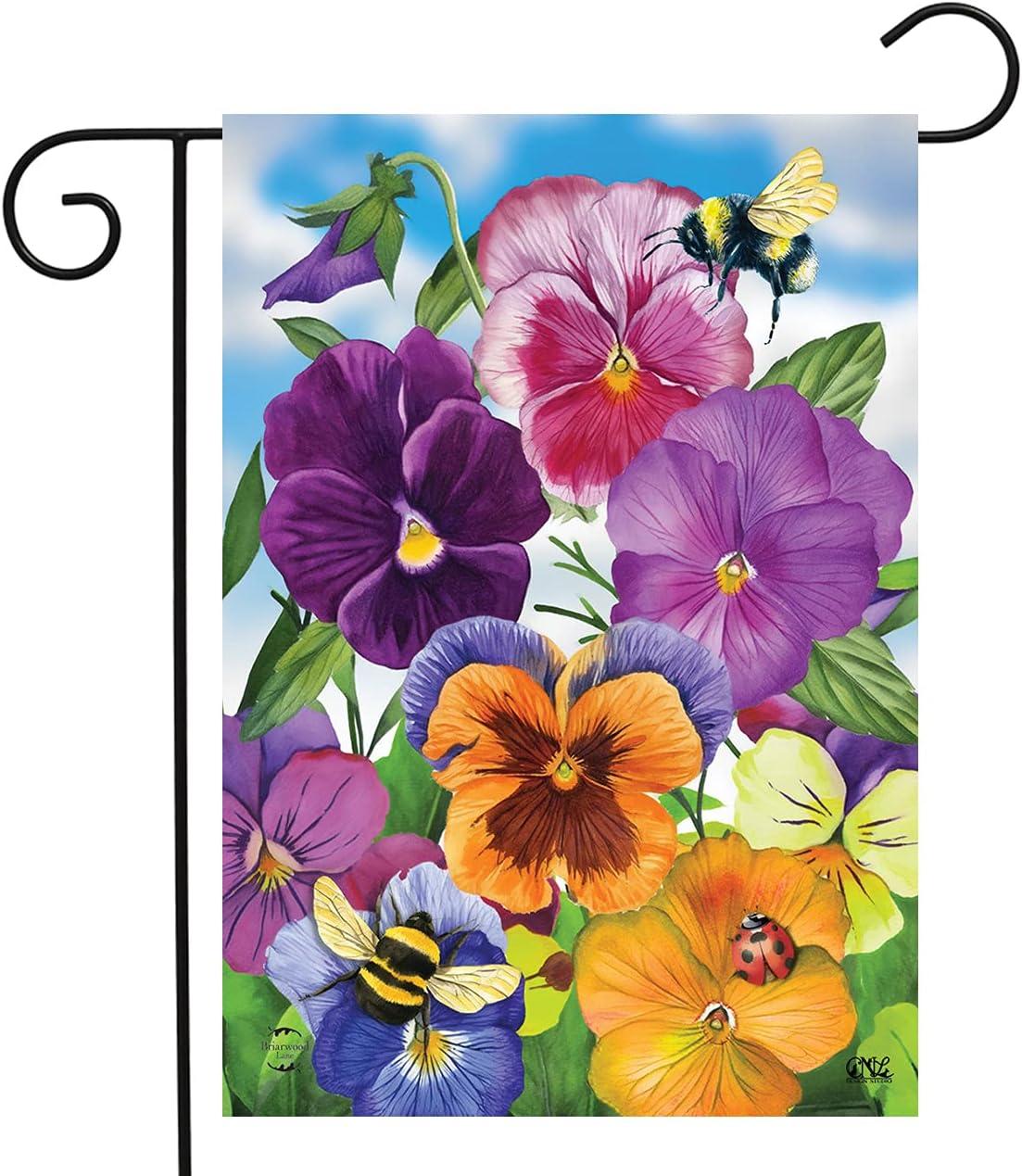 Pansies Spring Garden Flag 12.5 x 18 Briarwood Lane