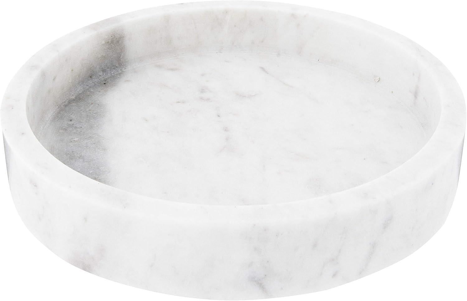 Creative Co-Op 8" Round Carved Marble Tray