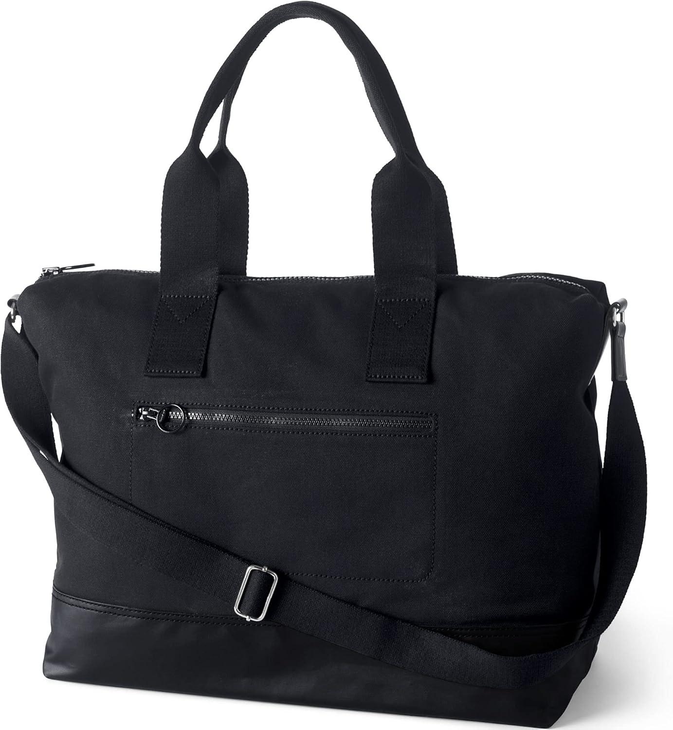 Lands' End Canvas Weekender Duffle Bag - One Size Fits Most - Black