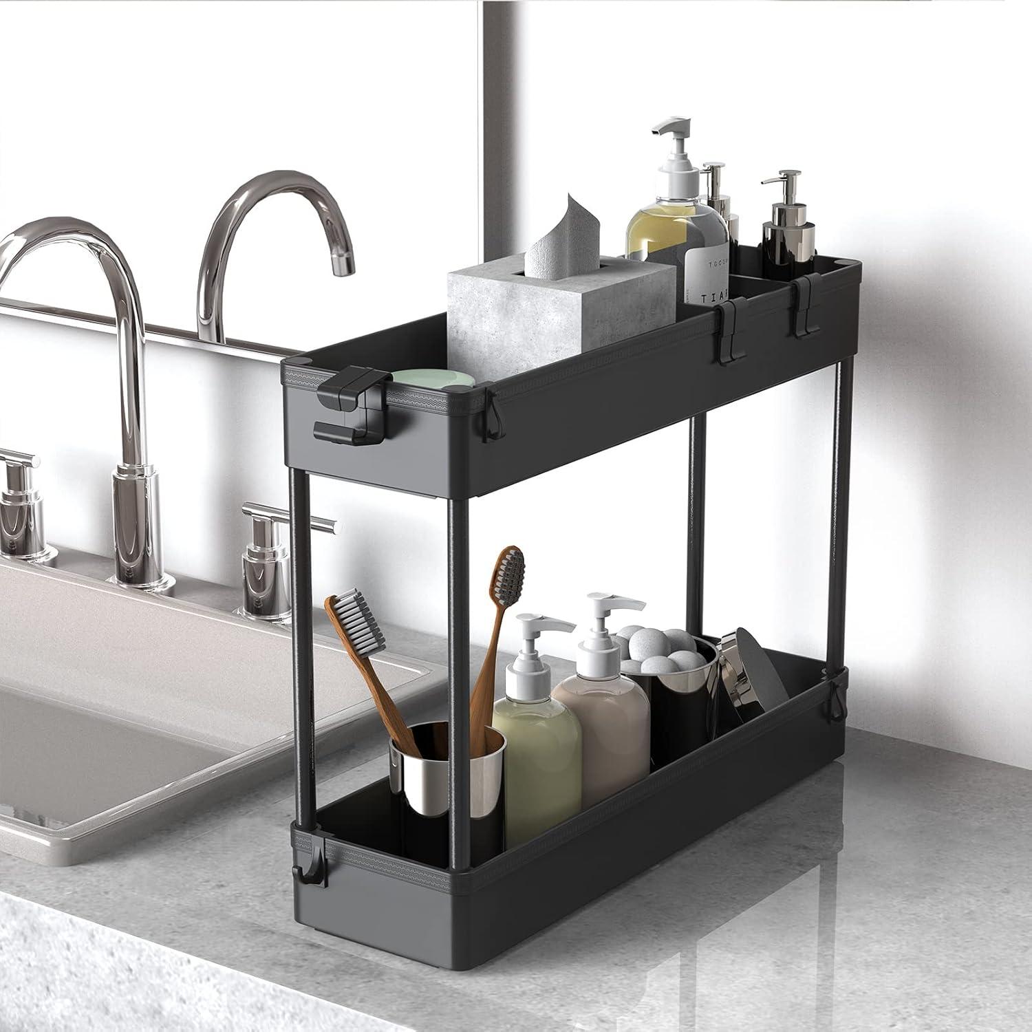 Modern White 4-Tier Plastic Slim Storage Cart