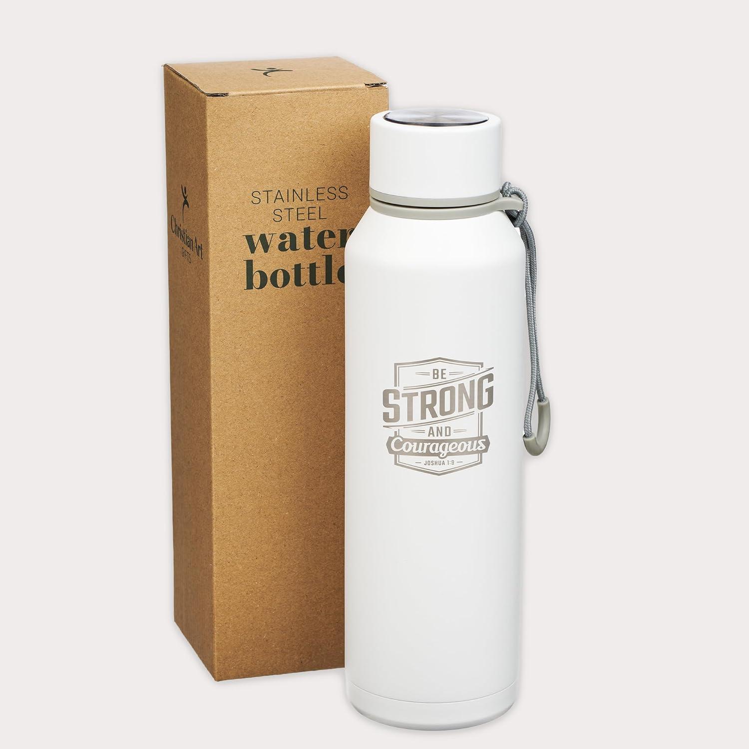 White Stainless Steel Insulated Sports Water Bottle, 24 oz