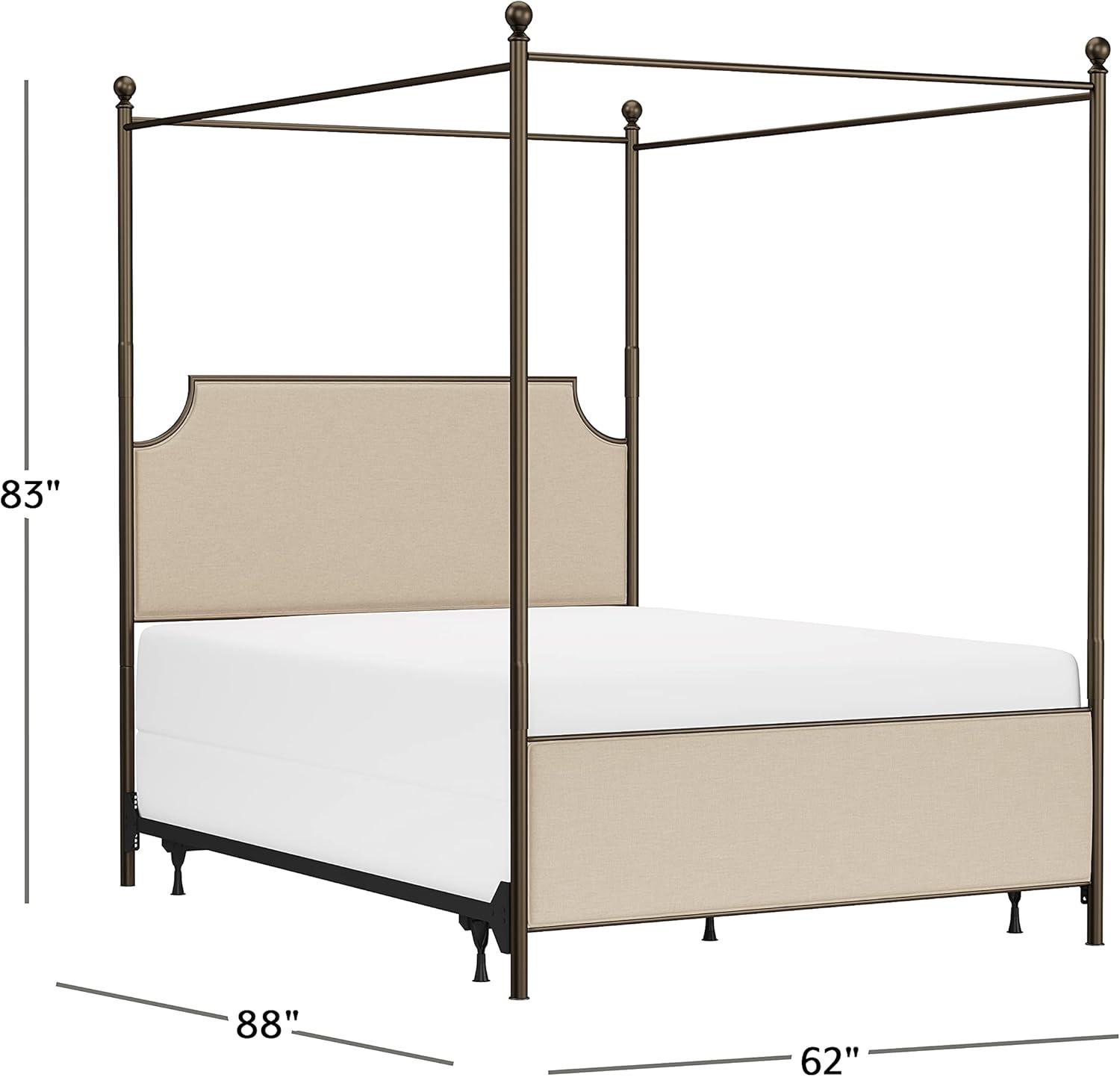 Aasif Upholstered Metal Canopy Bed