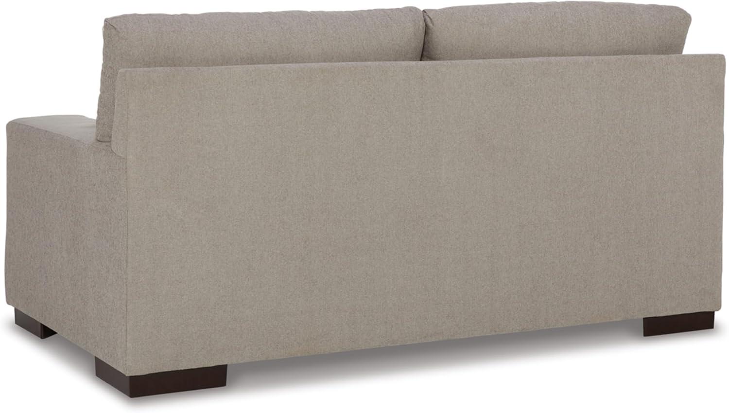 Beige Fabric Loveseat with Removable Cushions