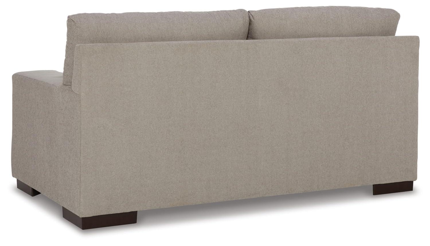 Beige Fabric Loveseat with Removable Cushions