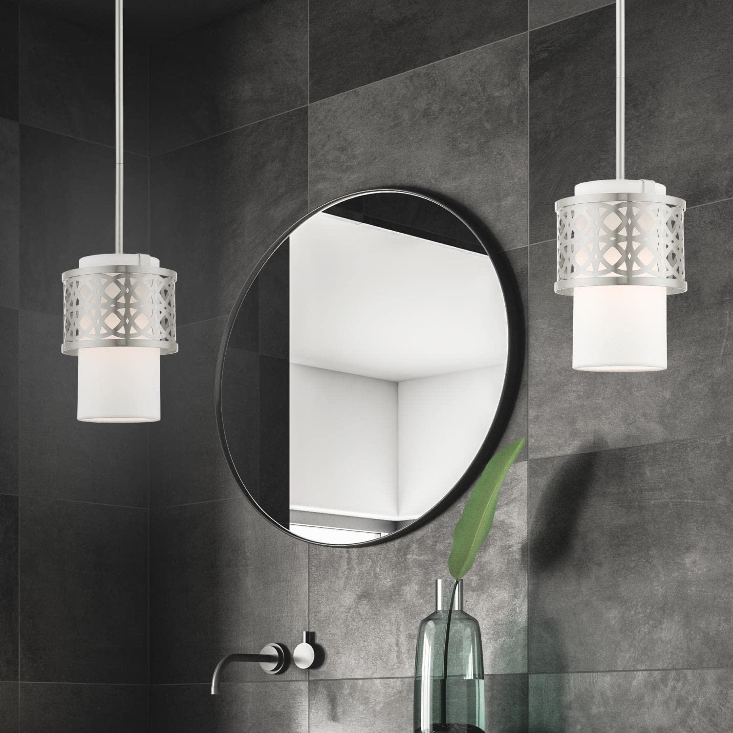 Livex Lighting Calinda 1 - Light Pendant in  Brushed Nickel