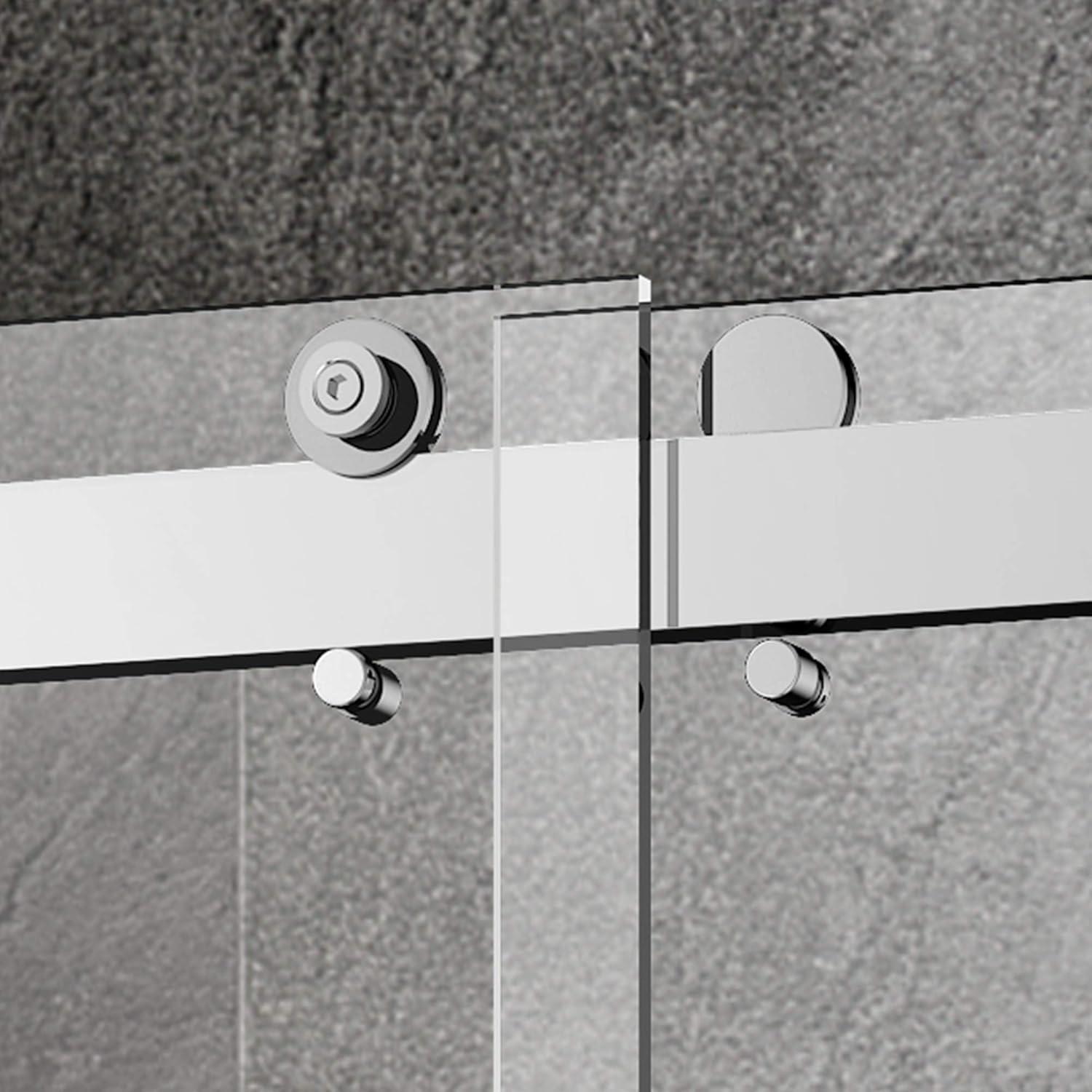 WoodBridge 56-60X62" Double Sliding Tub Door with 3/8" Thickened Upgrade Tempered Glass | Stainless Steel Hardware | Safe, Explosion-Resistant, Clear & Stylish, Sturdy & Durable  SDD6062-B