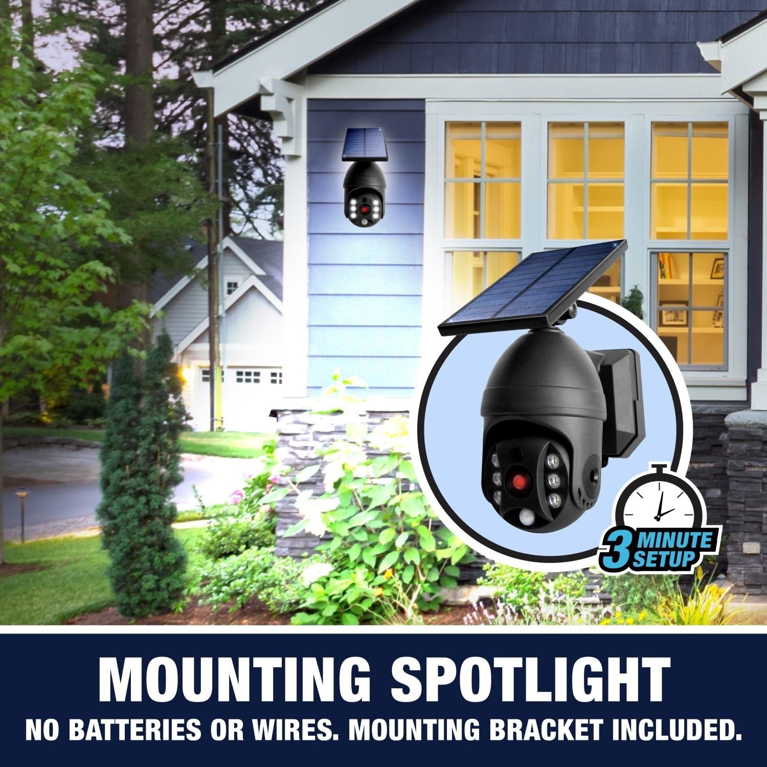 Bell + Howell LED Solar Powered Outdoor Security Spotlight with Motion Sensor