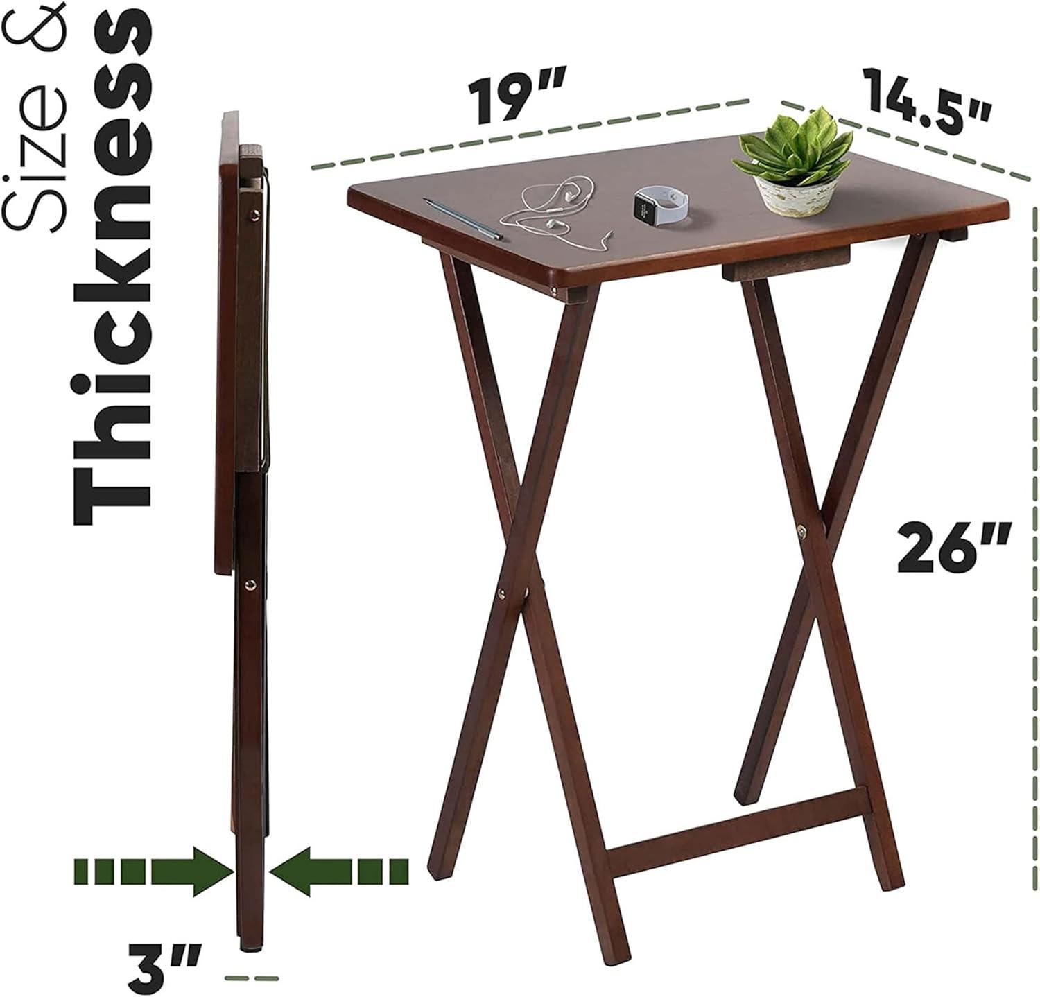 19.09'' Solid Wood Rectangular Portable Folding Table