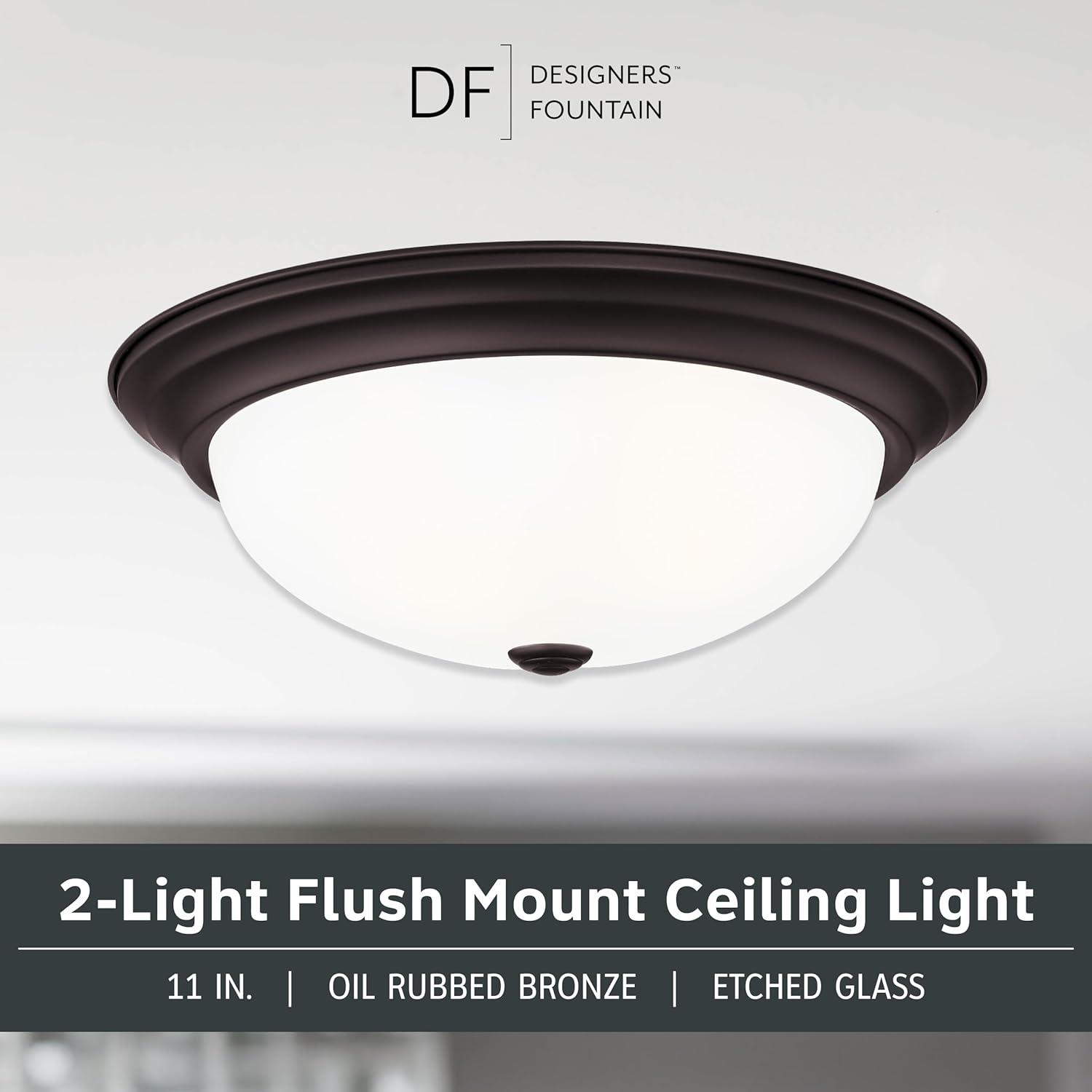 Designers Fountain 11 inch 2-Light White Flush Mount Ceiling Light, 1257S-WH-AL